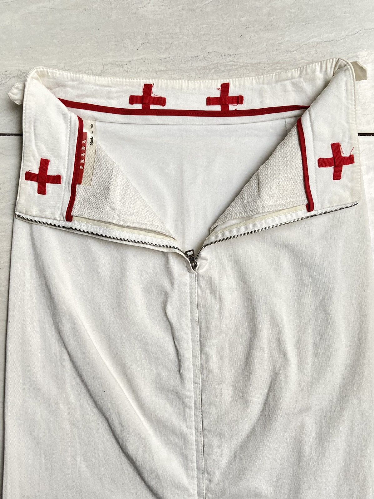Prada PRADA White Midi Skirt Size 23" - 14 Thumbnail