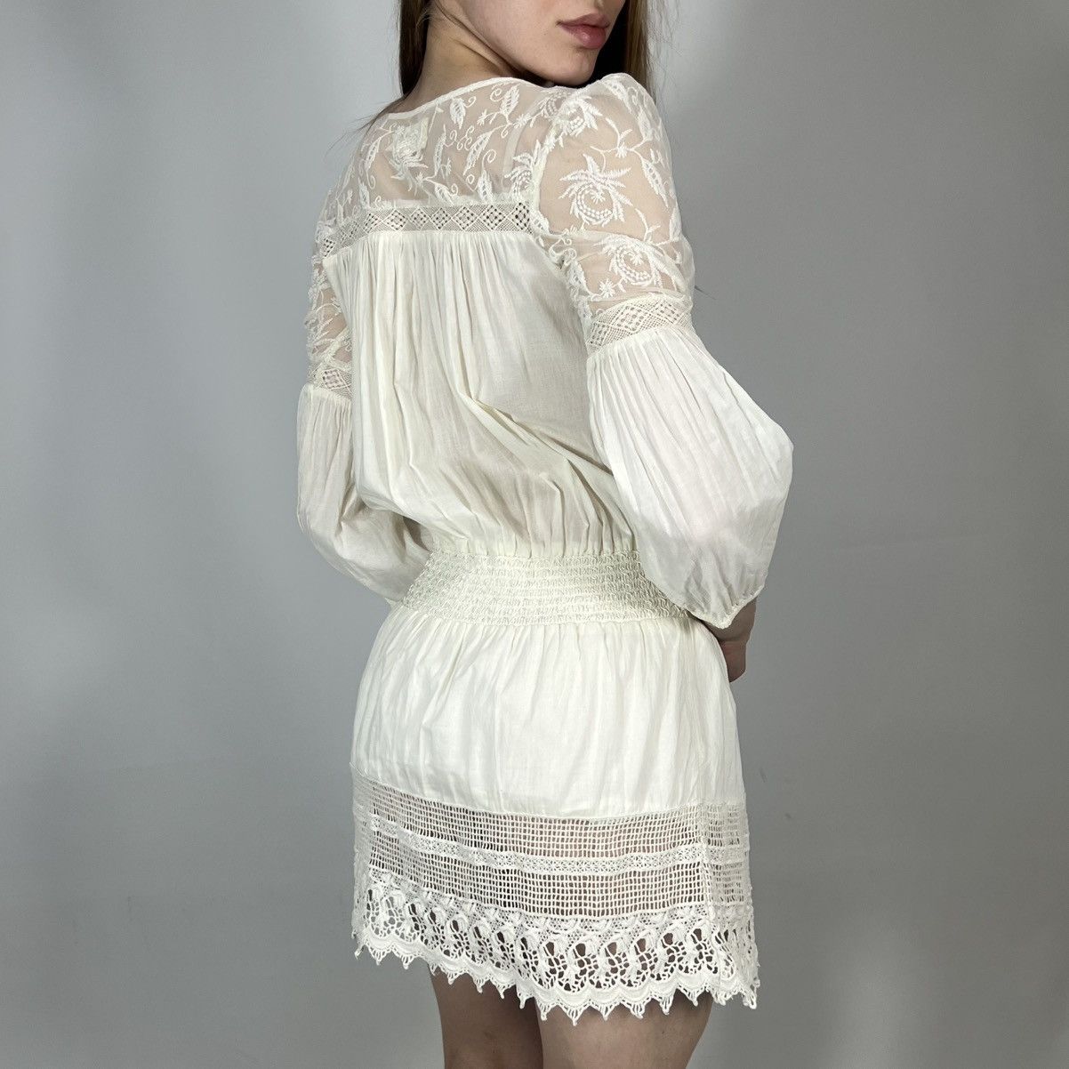 Denim & Supply Ralph Lauren Vintage Y2K Denim & Supple Ralph Lauren Lace Boho Mini Dress Size S / US 4 / IT 40 - 2 Thumbnail