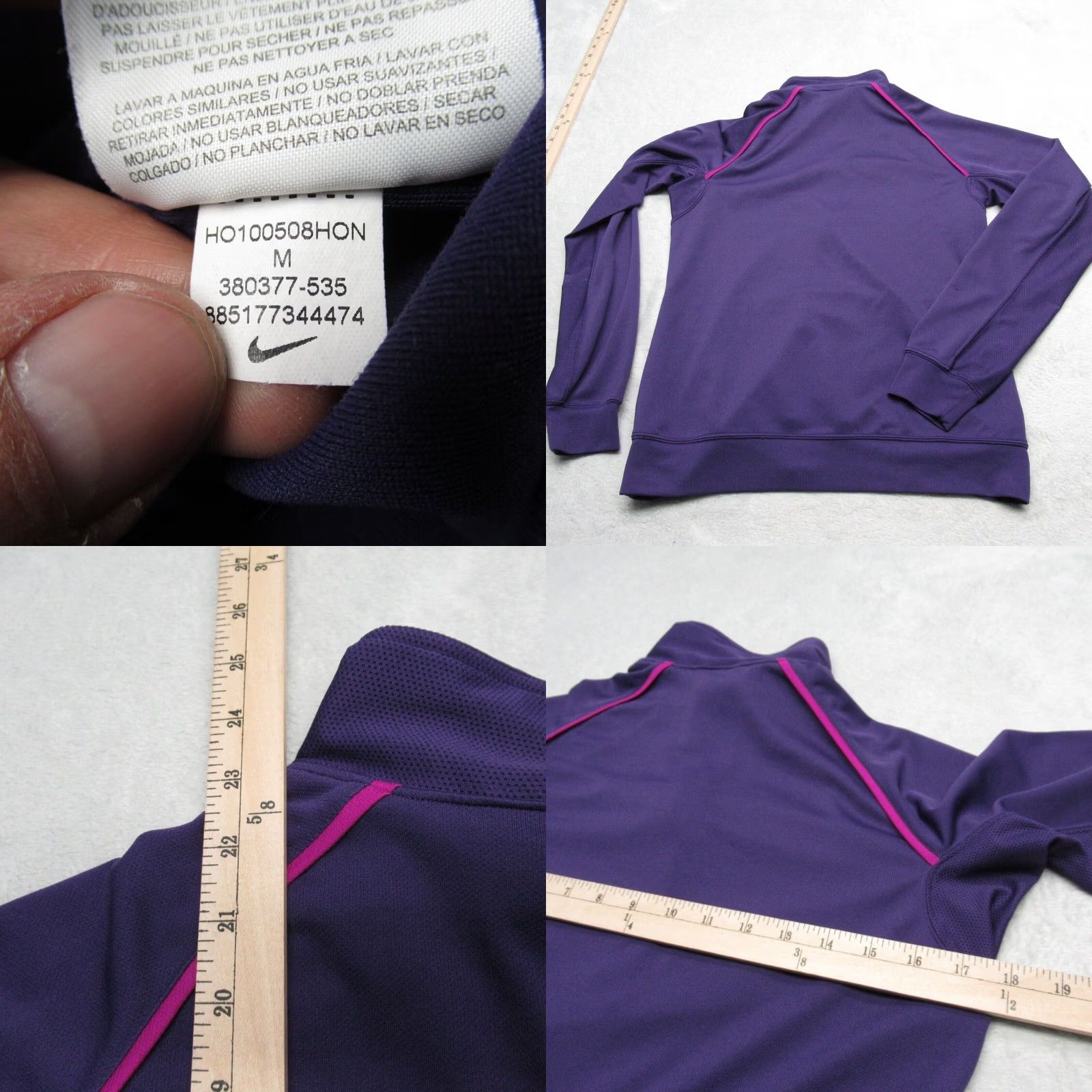 Nike Nike Dri-FIT Pullover Half Zip Medium Purple Pink Trim Run Hiking Wicking Womens Size M / US 6-8 / IT 42-44 - 8 Thumbnail