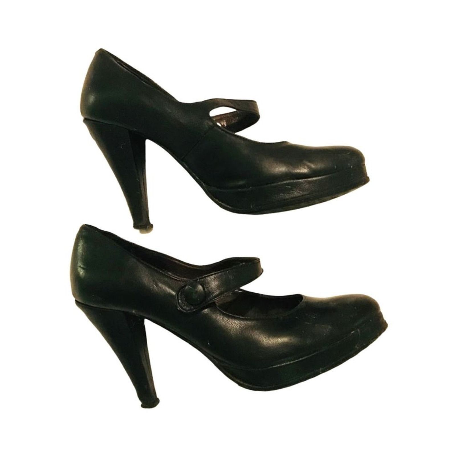 The Unbranded Brand Lavorazione Artigianale Women`s High Heels Shoes Leather 37 Size US 6.5 / IT 36.5 - 2 Thumbnail