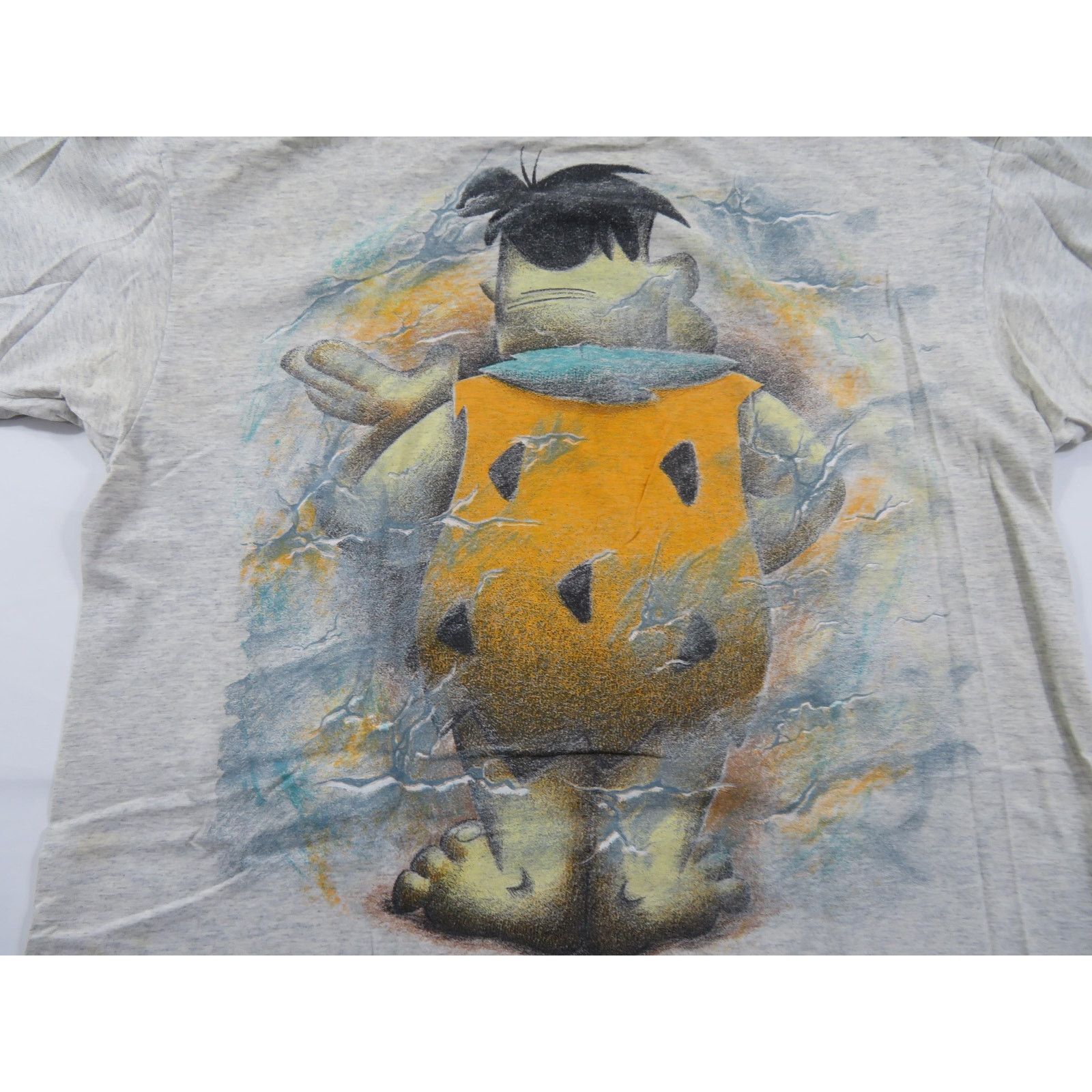 Anvil Fred Flintstone Gray T-Shirt Double Sided Sz XL 1990s Size US XL / EU 56 / 4 - 4 Thumbnail