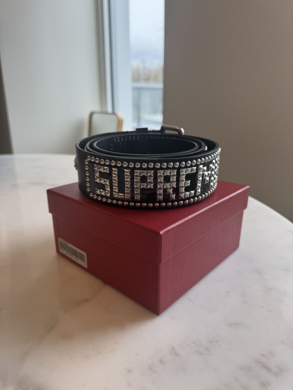 Supreme Supreme Repeat Leather Belt (FW25) white Floral size XL