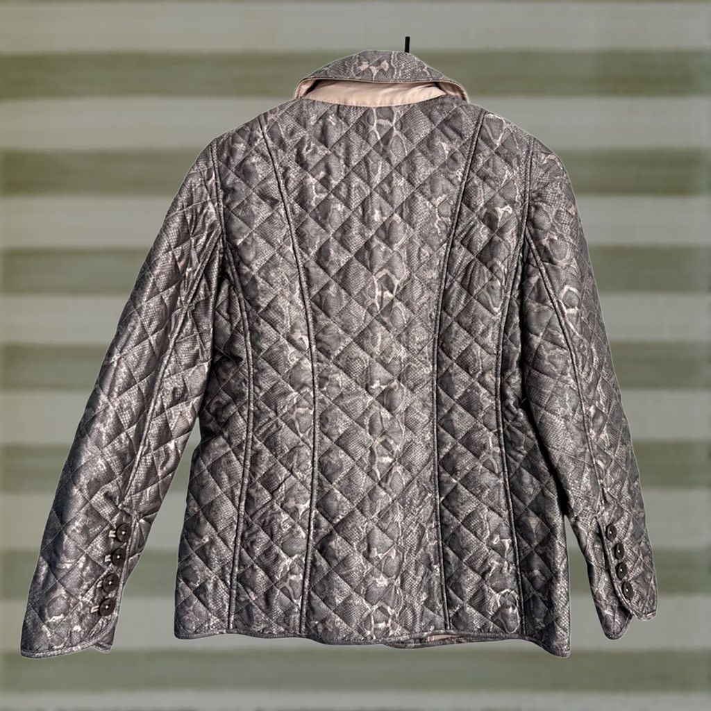 Vintage CHICO'S Women Jacket Coat Quilted Metallic Python Snake Silver Size 2 Regular Fully Lined Elegant Shirt/Jacket Womens Size XS / US 0-2 / IT 36-38 - 1 Thumbnail