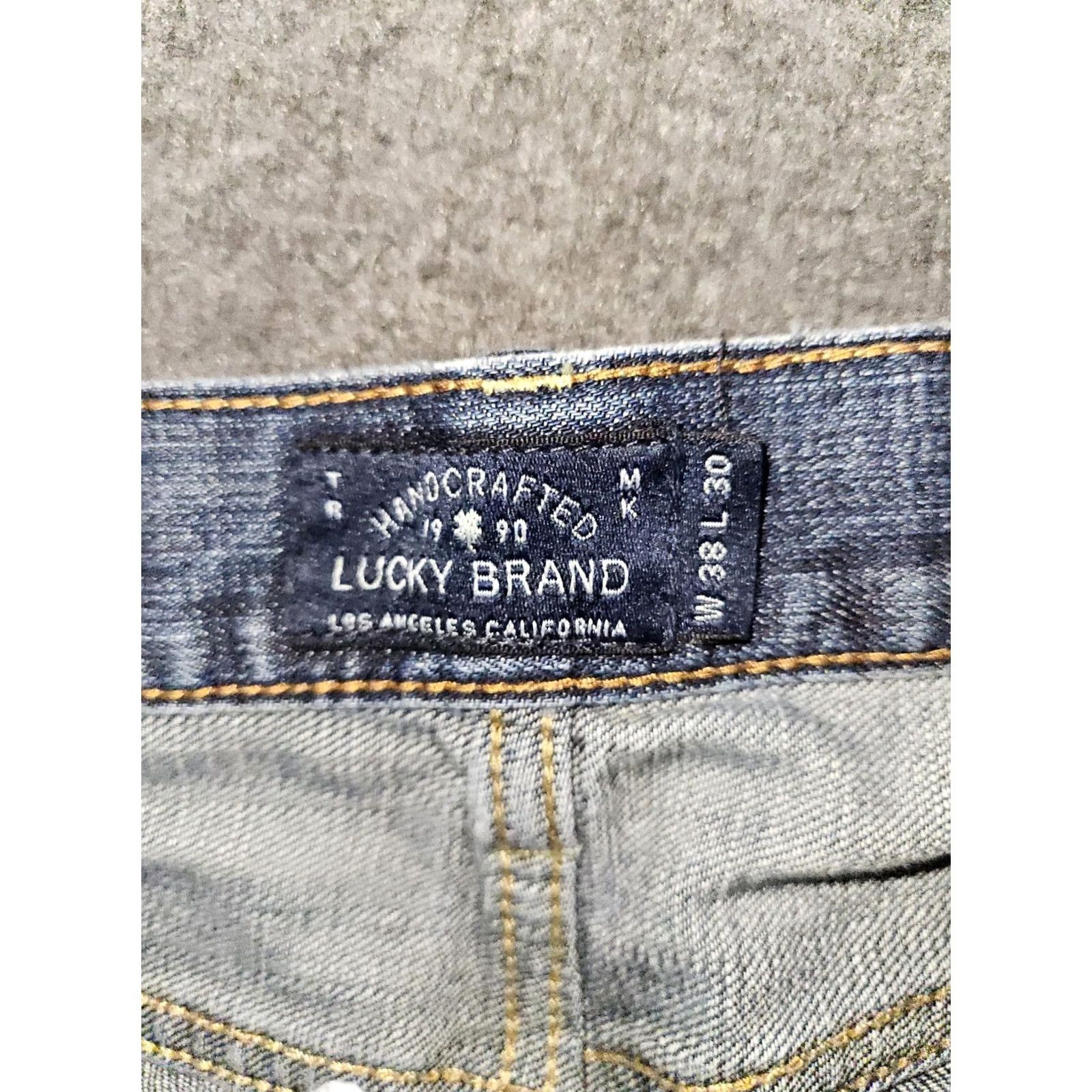 Lucky Brand Lucky Brand 361 Vintage Straight Jeans Men 38x30 Mid Rise Blue Distressed Regular Inseam 28 Size US 38 / EU 54 - 2 Thumbnail