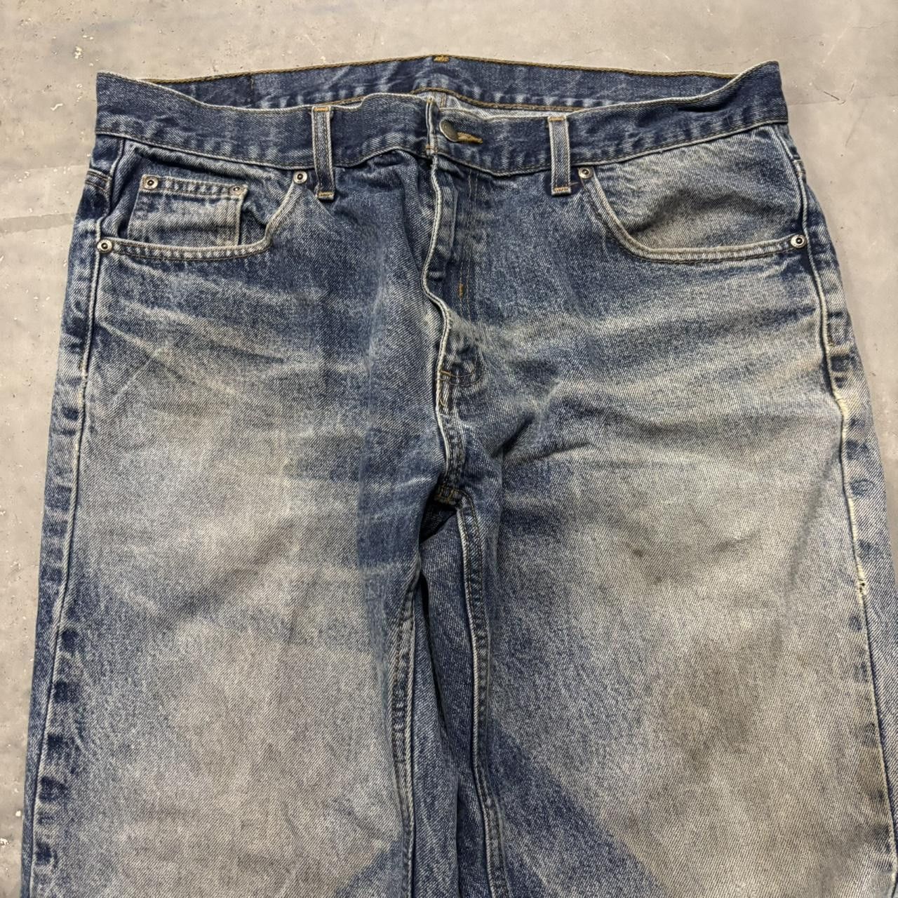 Japanese Brand × Vintage Crazy Vintage Y2K/2000s Grunge Faded Dark Wash Denim Jeans! Size US 36 / EU 52 - 5 Thumbnail