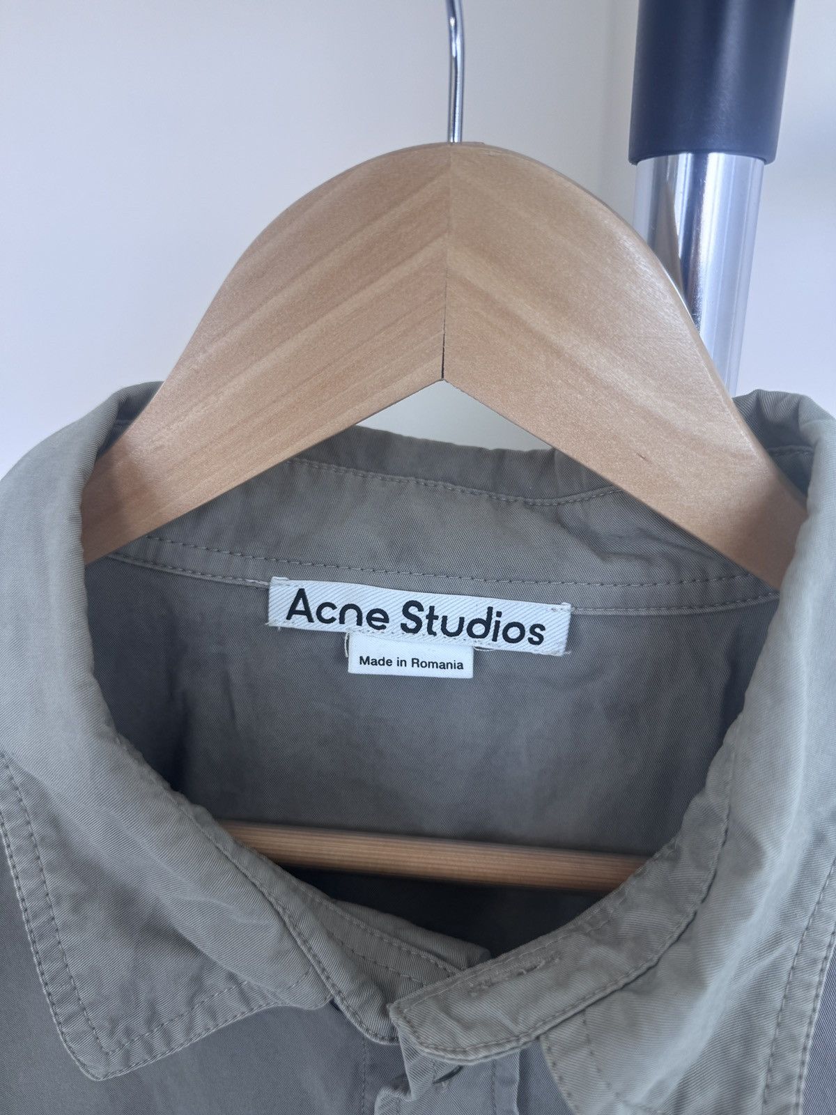 Acne Studios ACNE STUDIOS Siguel Cotton Twill Shirt Grey Size US L / EU 52-54 / 3 - 5 Thumbnail