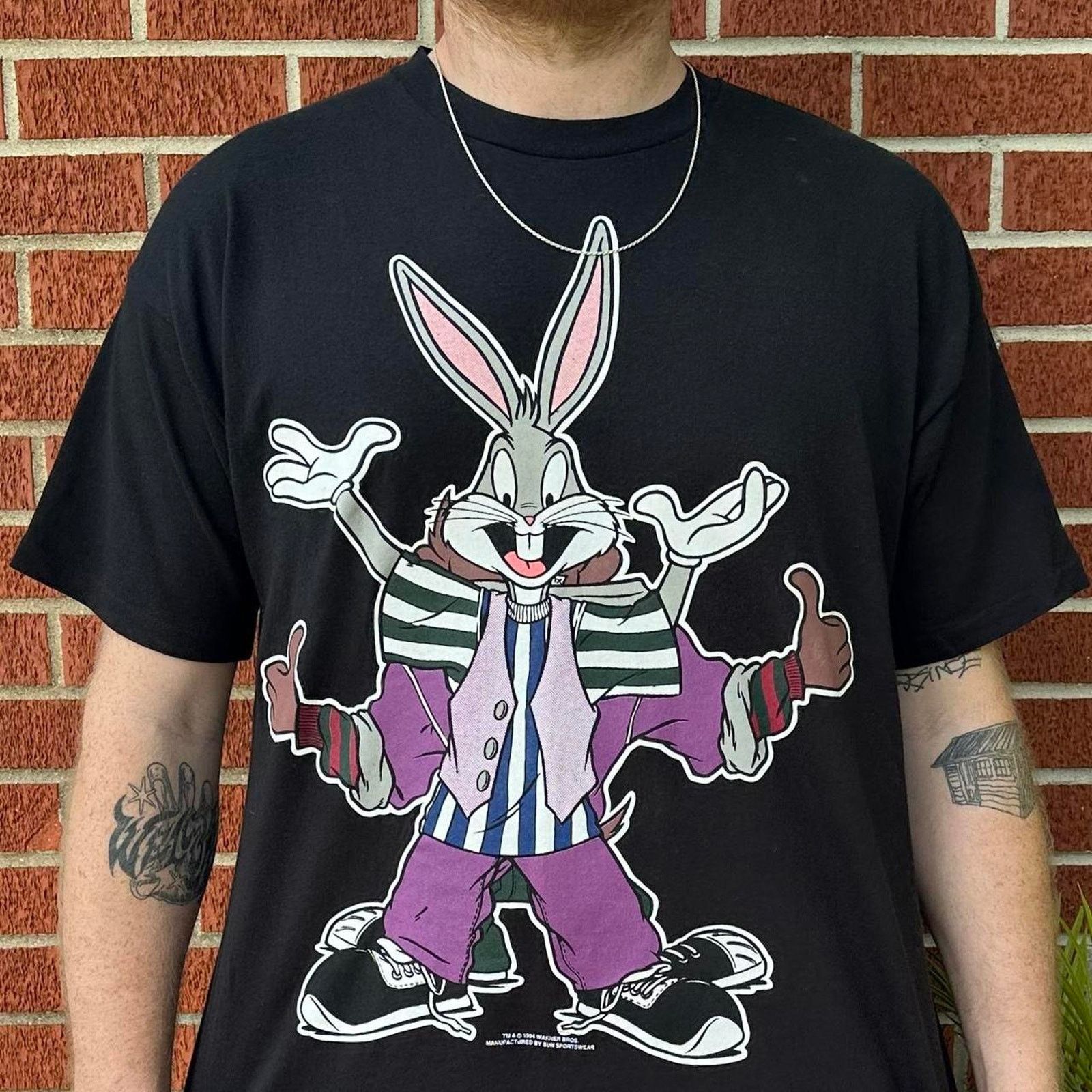 Warner Bros Vintage 1994 looney tunes bugs and taz double sided shirt Size US XXL / EU 58 / 5 - 2 Thumbnail