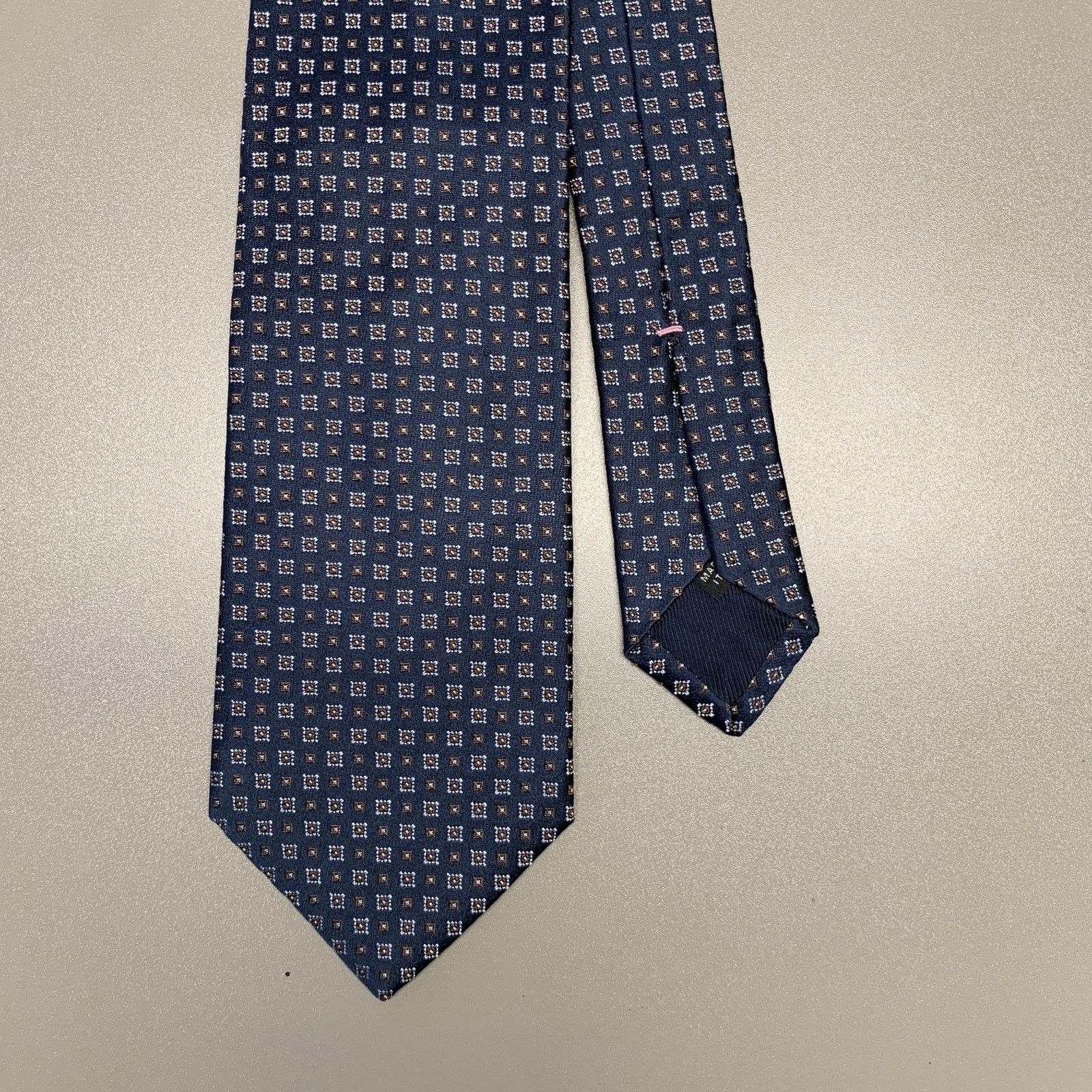 Other BORRELLI Blue Brown Squares Silk Tie Size ONE SIZE - 1 Thumbnail