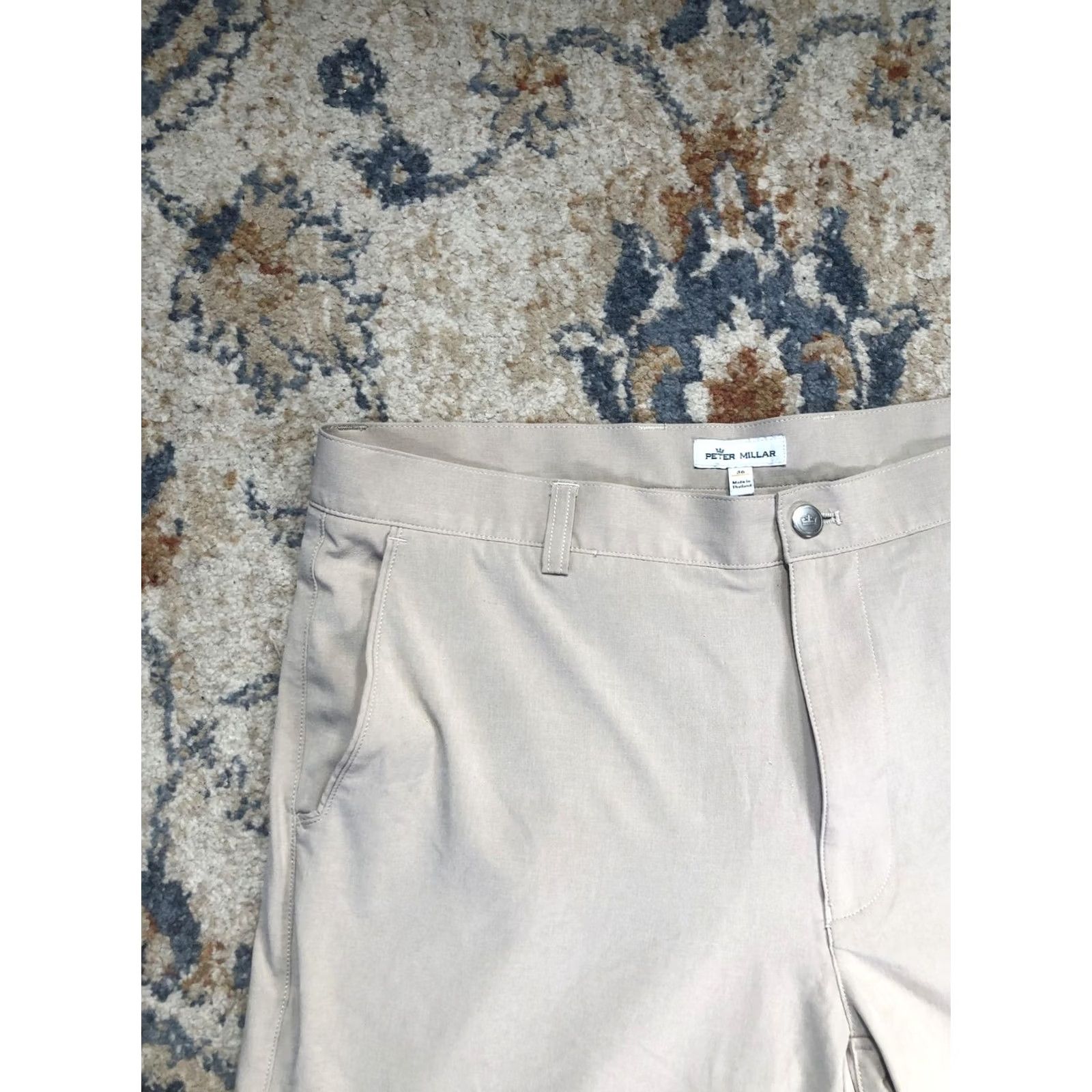 Peter Millar Peter Millar Shorts Mens 36 Beige Chino Flat Front 9 Inseam Golf Casual Summer Men Size US 36 / EU 52 - 2 Thumbnail