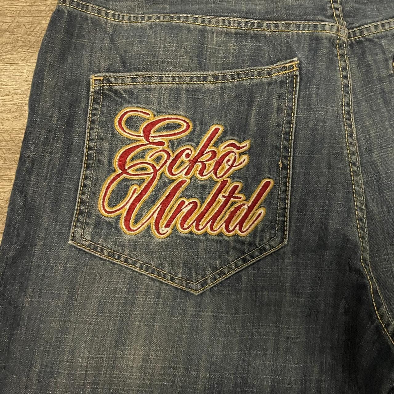 Ecko Unltd. × Vintage Vintage Y2K 90's ECKO UNLTD Embroidered Baggy Jorts Size US 34 / EU 50 - 2 Thumbnail