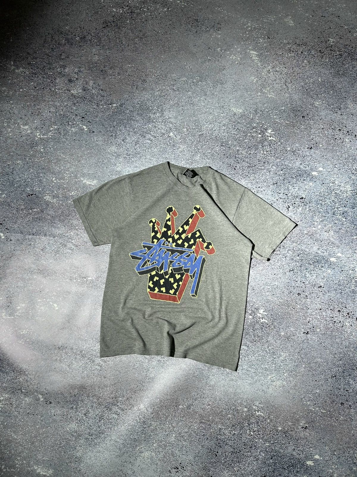 Stussy Stussy 3D Crown Tee 'Grey Heather' Size US S / EU 44-46 / 1 - 1 Thumbnail