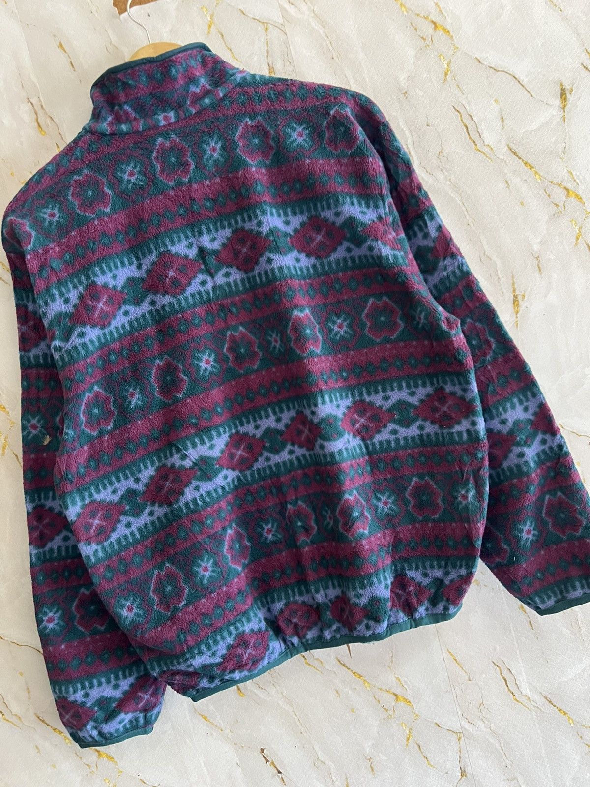 L.L. Bean Vintage L.L.Bean Najavo Pattern Fleece Pullover Jacket 90s Size US XL / EU 56 / 4 - 4 Thumbnail