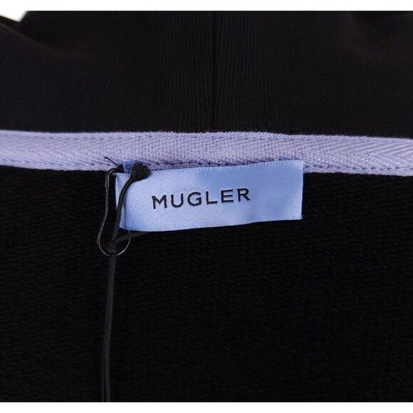 Mugler Mugler Logo Print Cropped Hoodie Size L Unisex Black Size L / US 10 / IT 46 - 12 Thumbnail