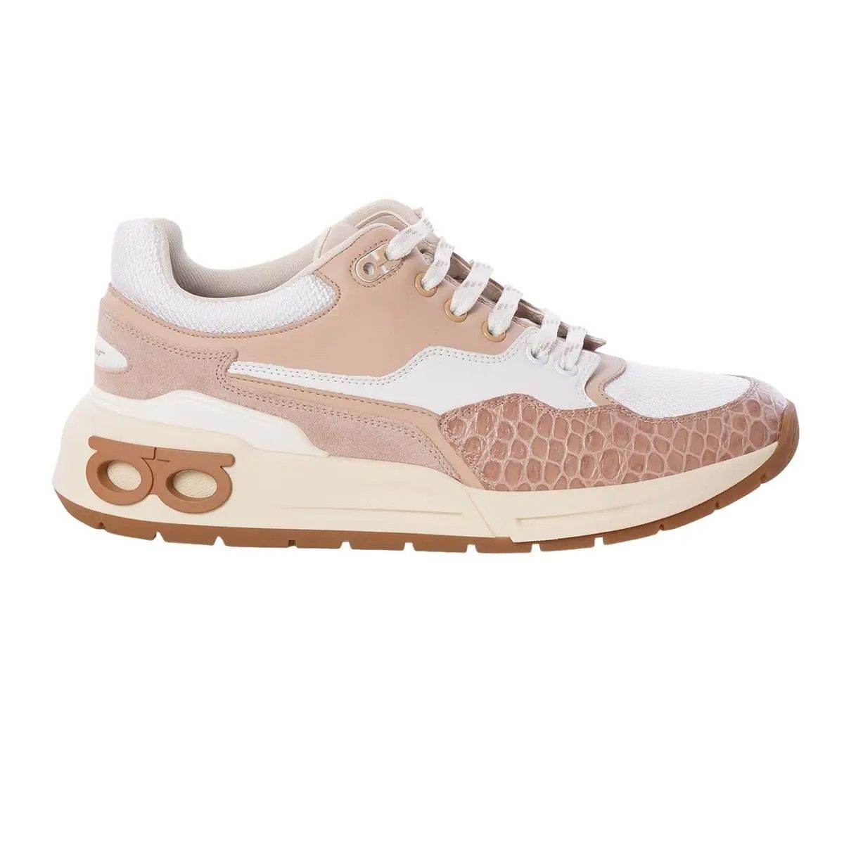 Salvatore Ferragamo o1y0426 Low-Top Sneakers in Blush/White Size US 10 / IT 40 - 1 Thumbnail