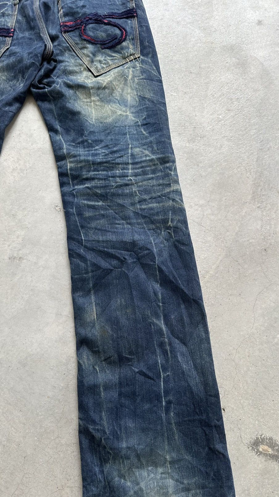 14th Addiction REDPEPPER FADING TATTOO LONG FLARED JEANS Size US 34 / EU 50 - 11 Thumbnail