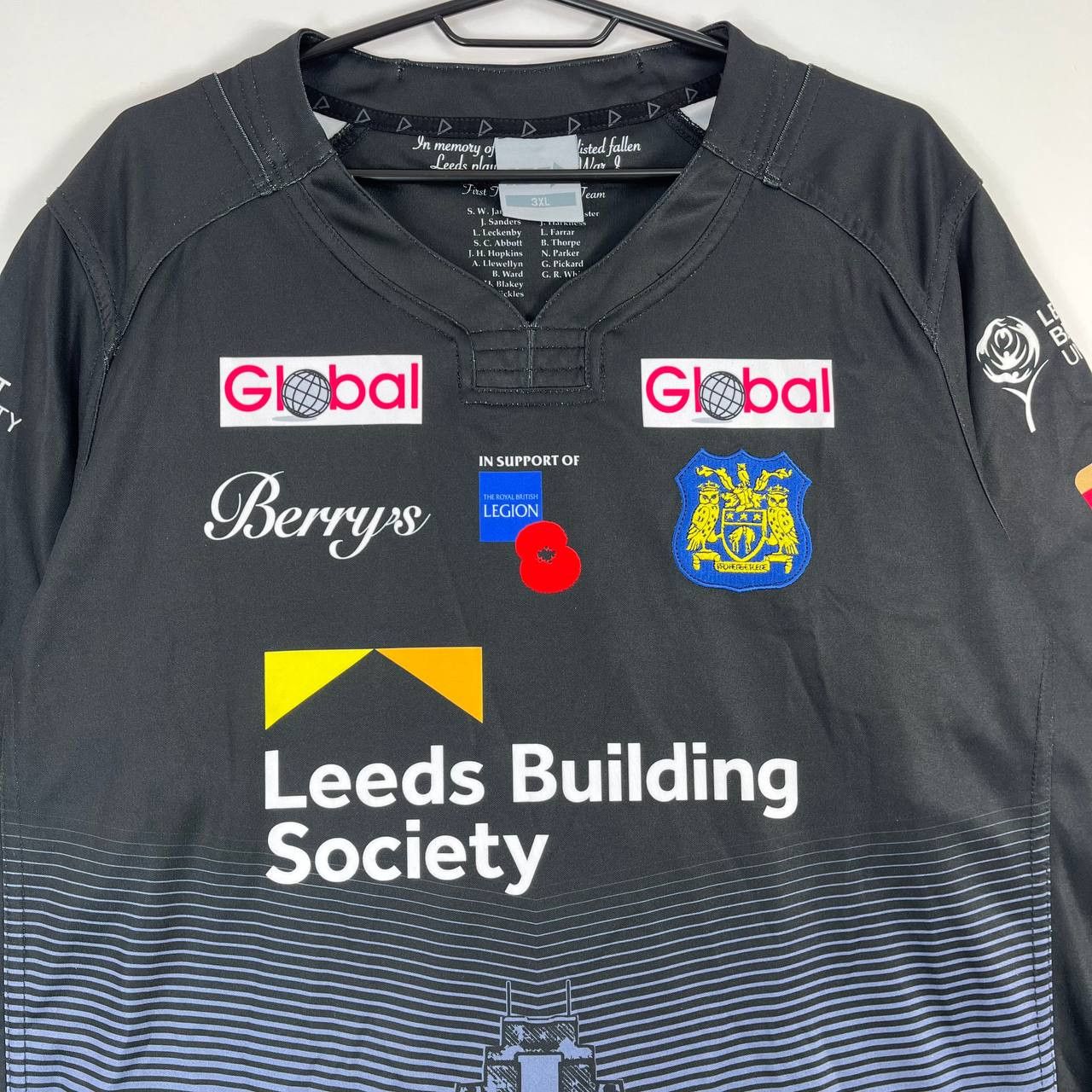 Other ISC Leeds Rhinos Rugby League Black Jersey Poppy Shirt – 3XL Size US XXL / EU 58 / 5 - 2 Thumbnail