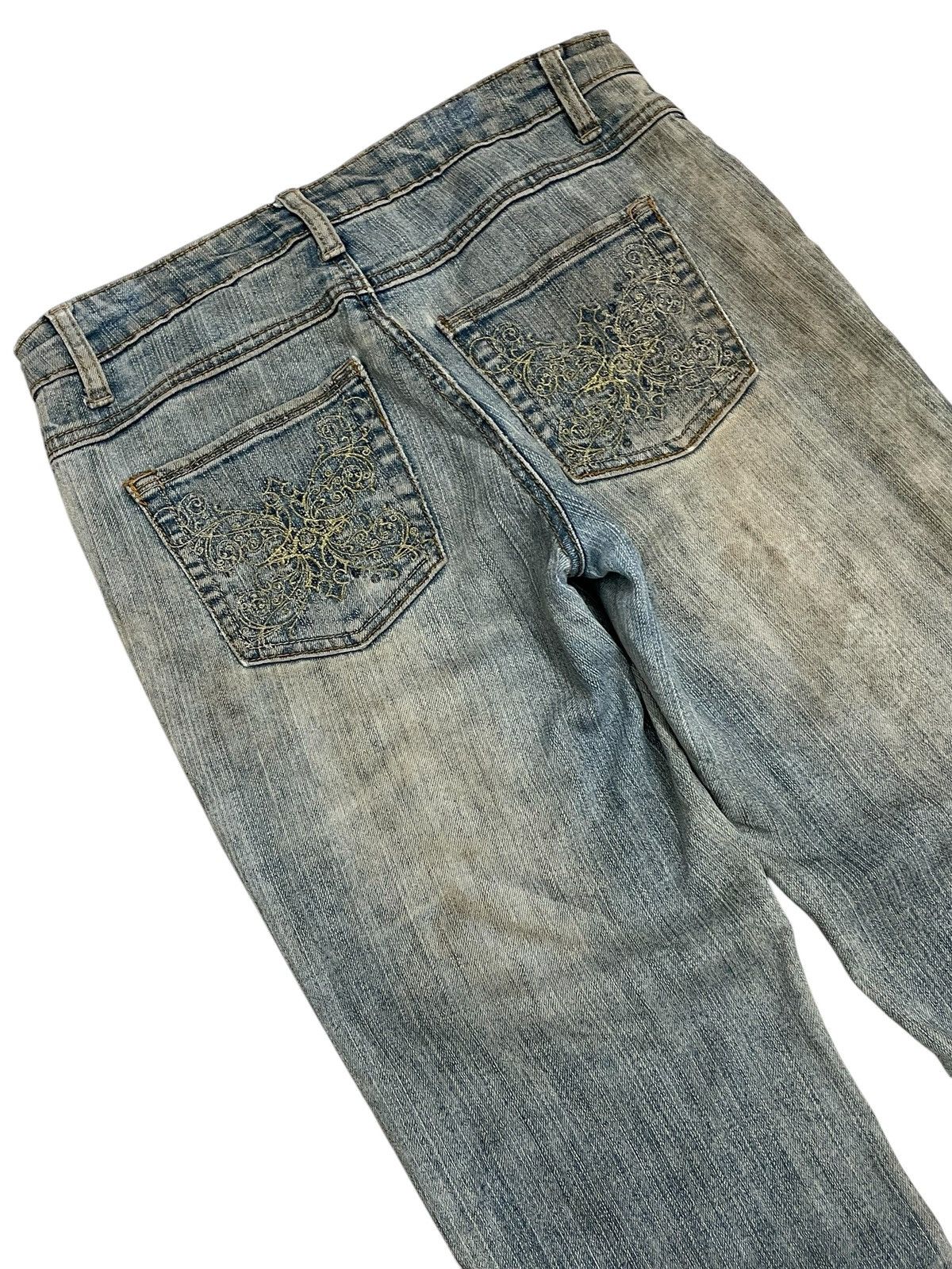 JNCO × Southpole Southpole Embroidery Flare Muddy Rusty Y2K Denim Size US 29 - 13 Thumbnail