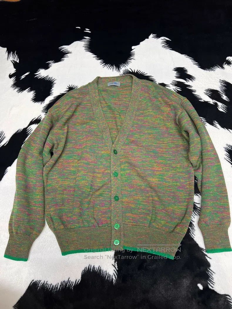 Kenzo Kenzo Christmas 100% Wool Loose Green Knit Open Cardigan J Size L / US 10 / IT 46 - 2 Thumbnail