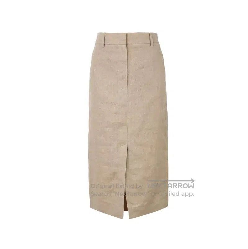 Burberry Burberry Beige Summer Linen Midi Skirt. Size 23" - 3 Thumbnail