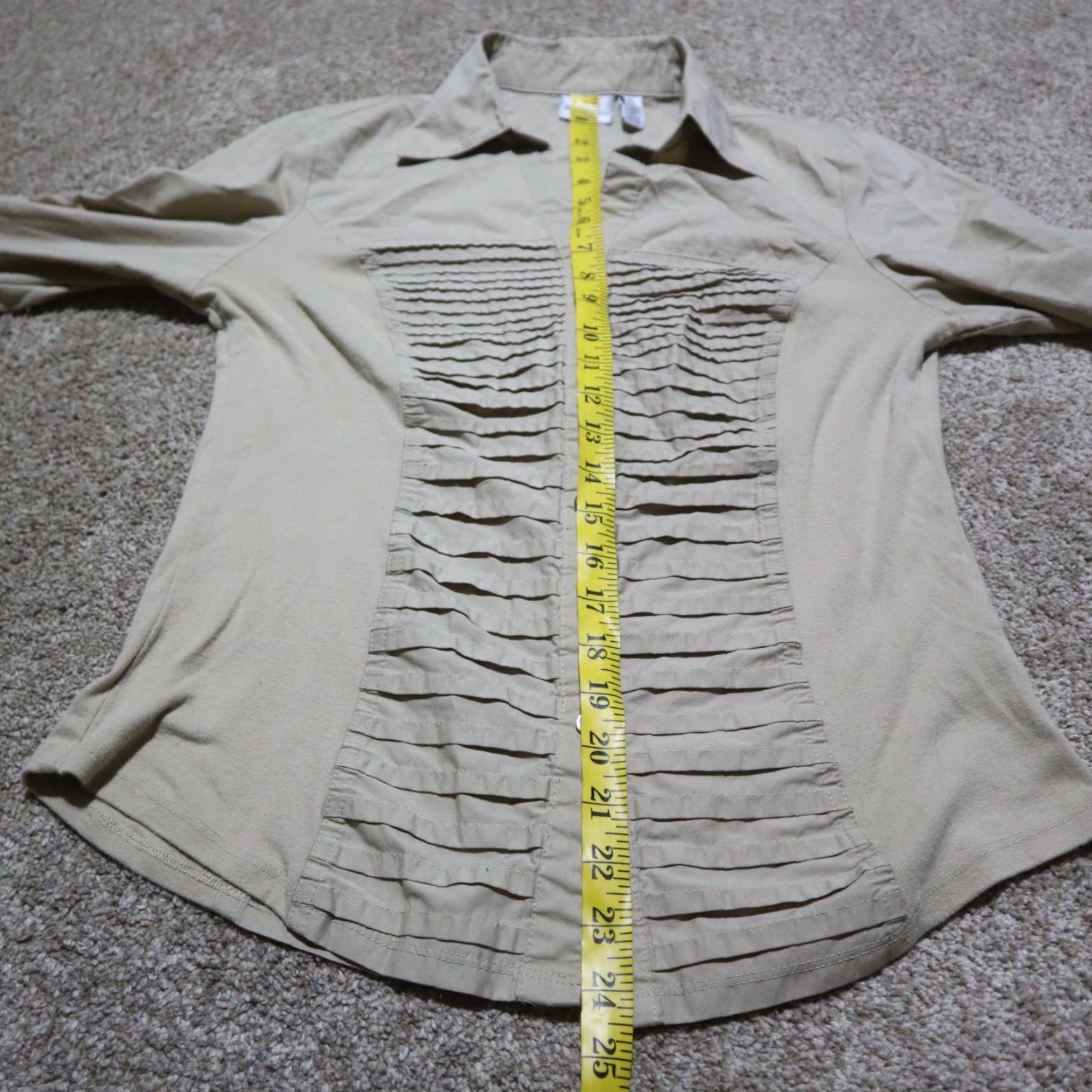 Vintage Kim Rogers Shirt Blouse 3/4 Sleeve Button Up Brown Women's PL Petite Large Size L / US 10 / IT 46 - 5 Thumbnail