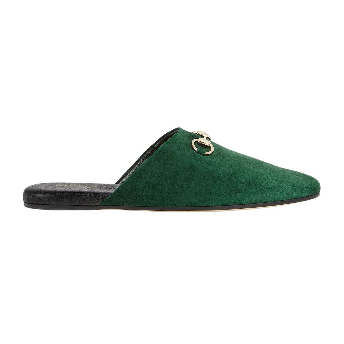 GUCCI $990 Women's Green Suede Horsebit Mules New (Women's s