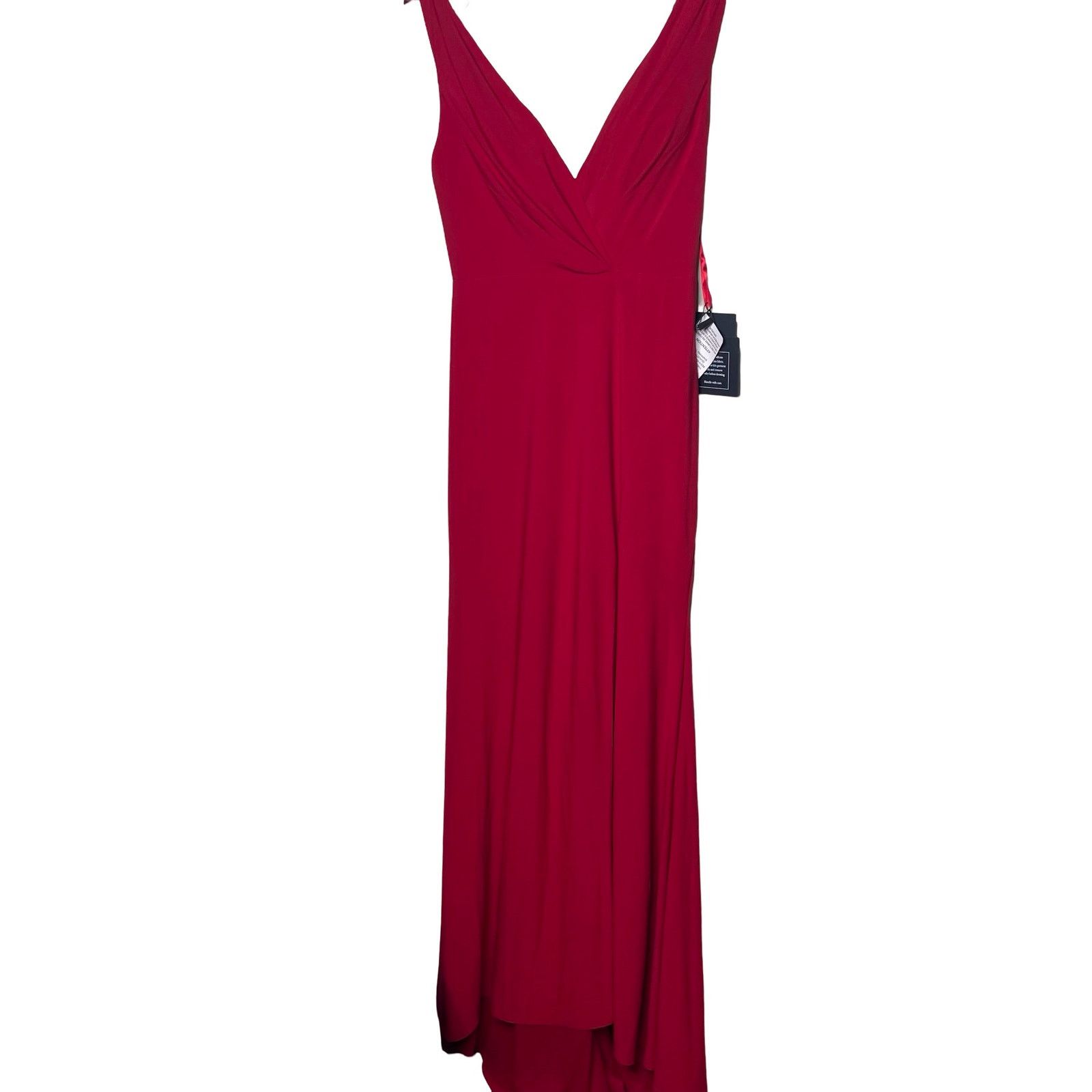 Other NWT Ieena Mac Duggal Sleeveless V Neck Jersey Gown in Red 4 Size S / US 4 / IT 40 - 2 Thumbnail