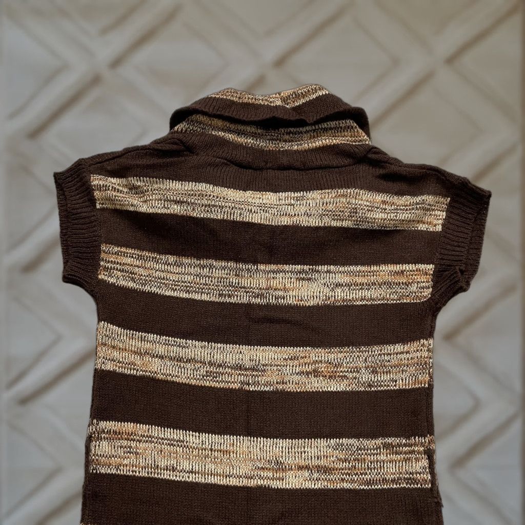 Vintage Love by Chesley Acrylic Sweater Womens L Brown Sleeveless Cowl Neck Knit Top Size L / US 10 / IT 46 - 1 Thumbnail