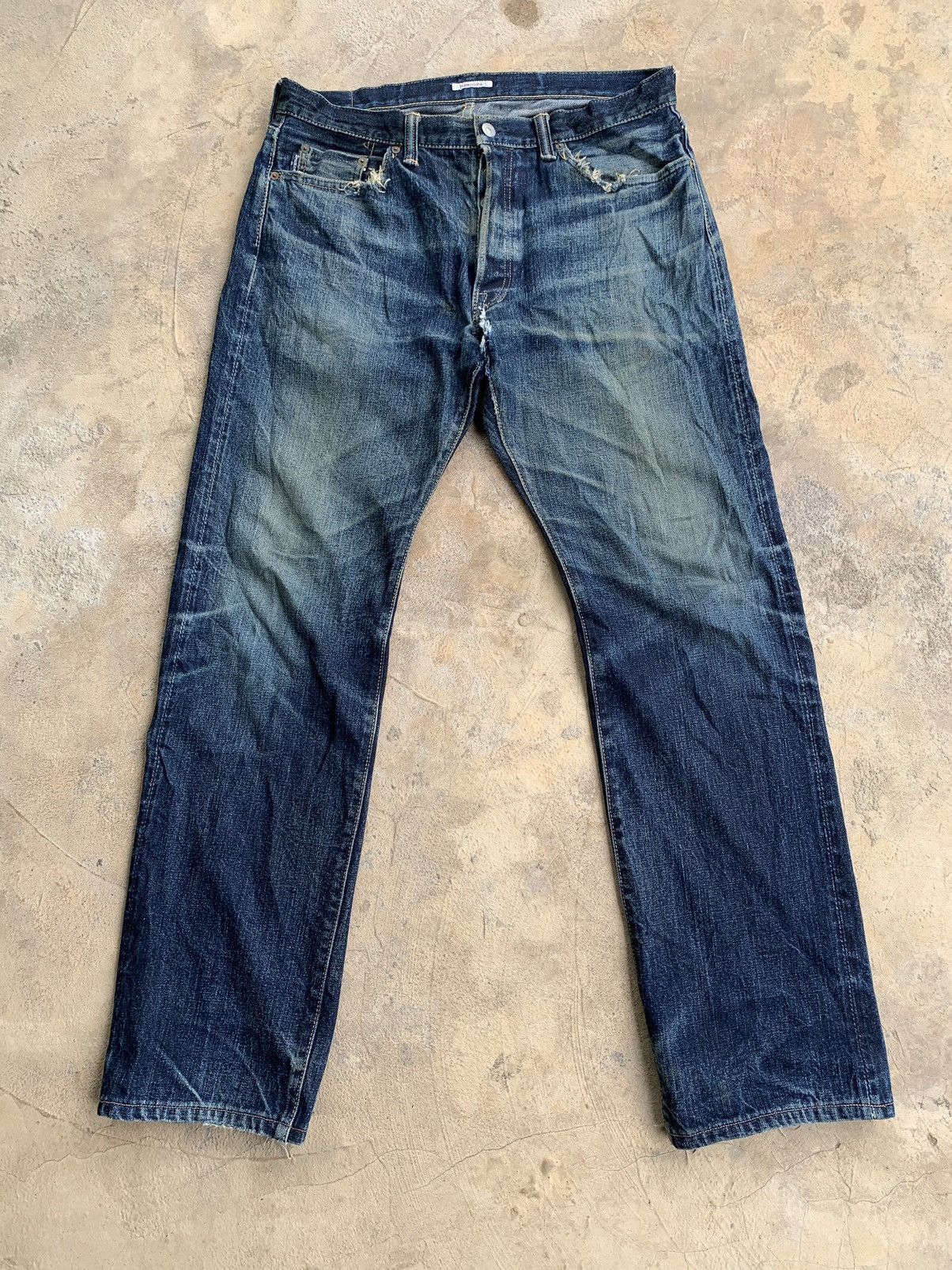 Vintage Eternal Selvedge Button Fly Distressed Denim
