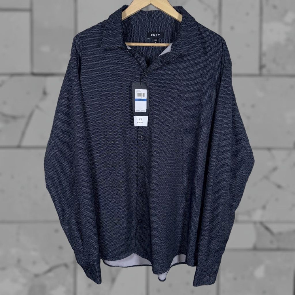 DKNY VINTAGE NWT DKNY Blue Button-Up Shirt Mens XL Size US XL / EU 56 / 4 - 1 Thumbnail