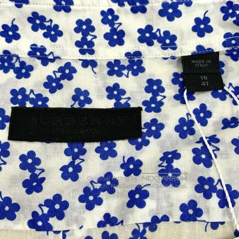5351 POUR LES FEMMES Burberry Blue Cotton Floral Women's Shirt. Size XXS / US 00 / IT 34 - 5 Thumbnail