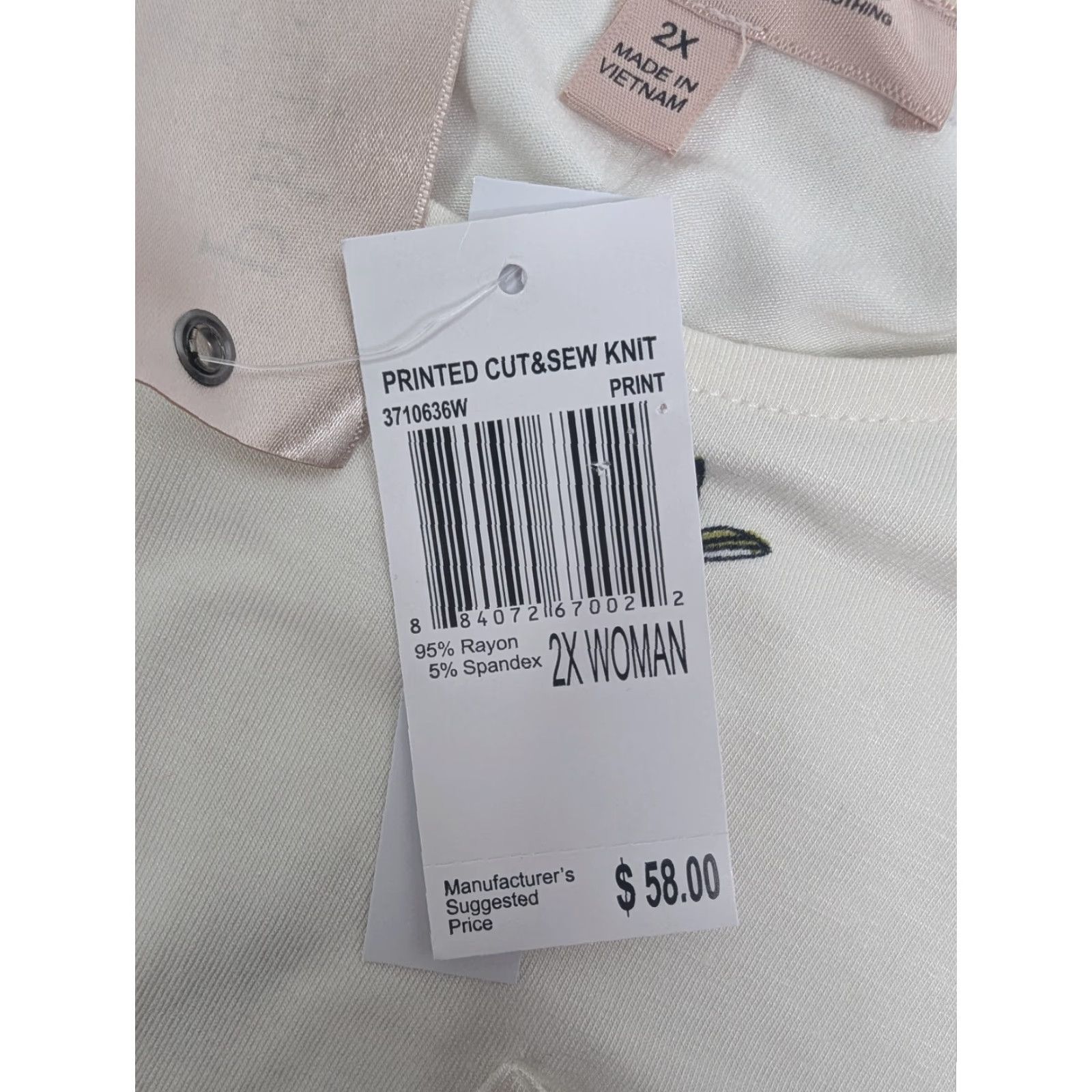 Vintage Philosophy Ivory Cocktail Print Hi-Low Hem Tunic Tank Pocket Top Size 2X MrsP 8 Size XXL / US 16-18 / IT 52-54 - 7 Thumbnail