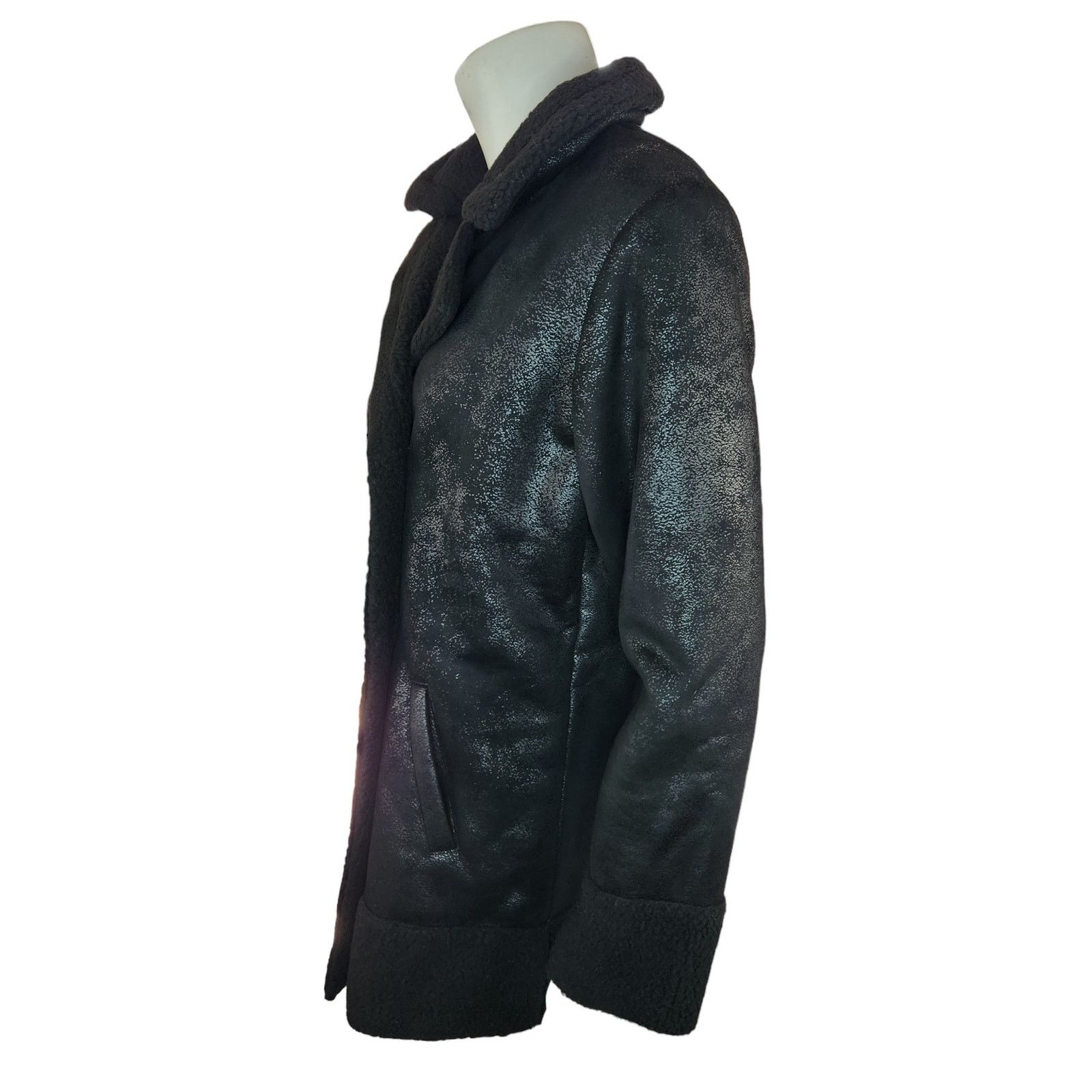 Other Candace Cameron Bure Sherpa Faux Suede Peacoat Black XXS Size XS / US 0-2 / IT 36-38 - 9 Thumbnail