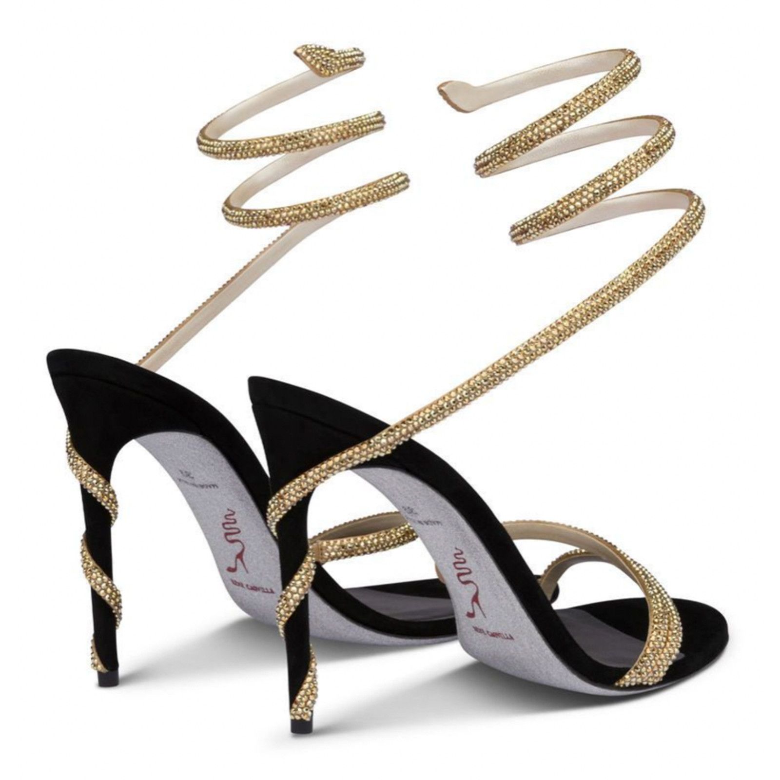 Rene Caovilla Margot Crystal Ankle Wrap Strap Sandal Heel Pump 39 Size US 9 / IT 39 - 10 Thumbnail