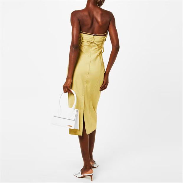 Jacquemus o1g2r1mq1024 Bikini Midi Dress in Light Yellow Size XS / US 0-2 / IT 36-38 - 5 Thumbnail