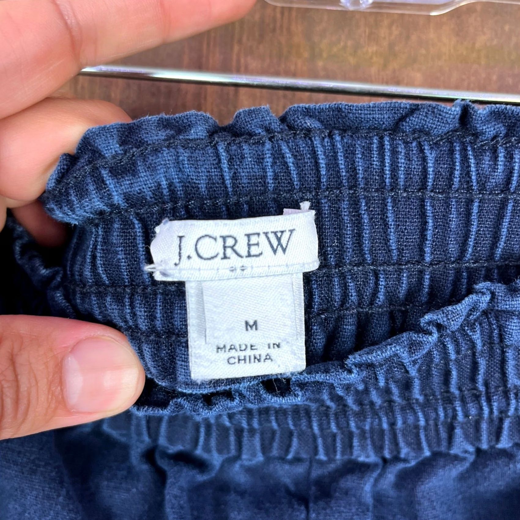 J.Crew J. Crew Womens Shorts Navy Blue Linen Cotton Drawstring Pull On Medium Size 32" / US 10 / IT 46 - 4 Thumbnail