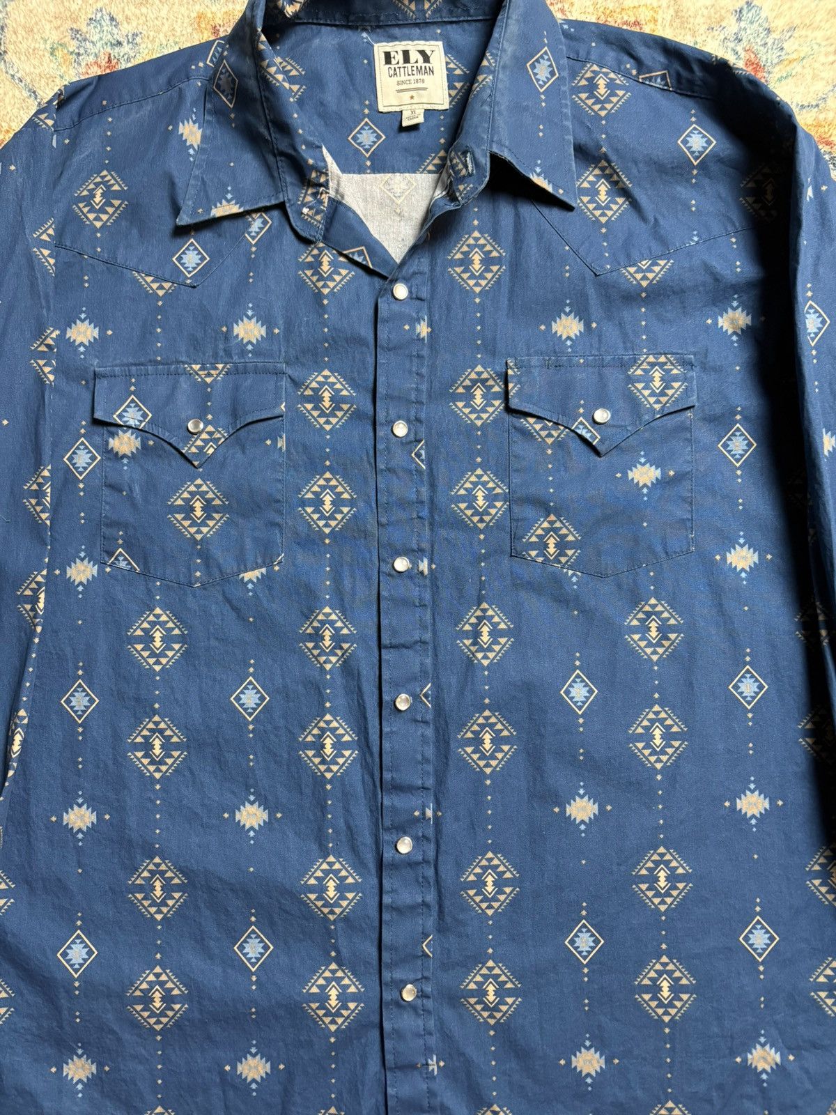 Vintage Ely Cattleman Aztec Pearl Snap Shirt Size XL Size US XL / EU 56 / 4 - 4 Thumbnail