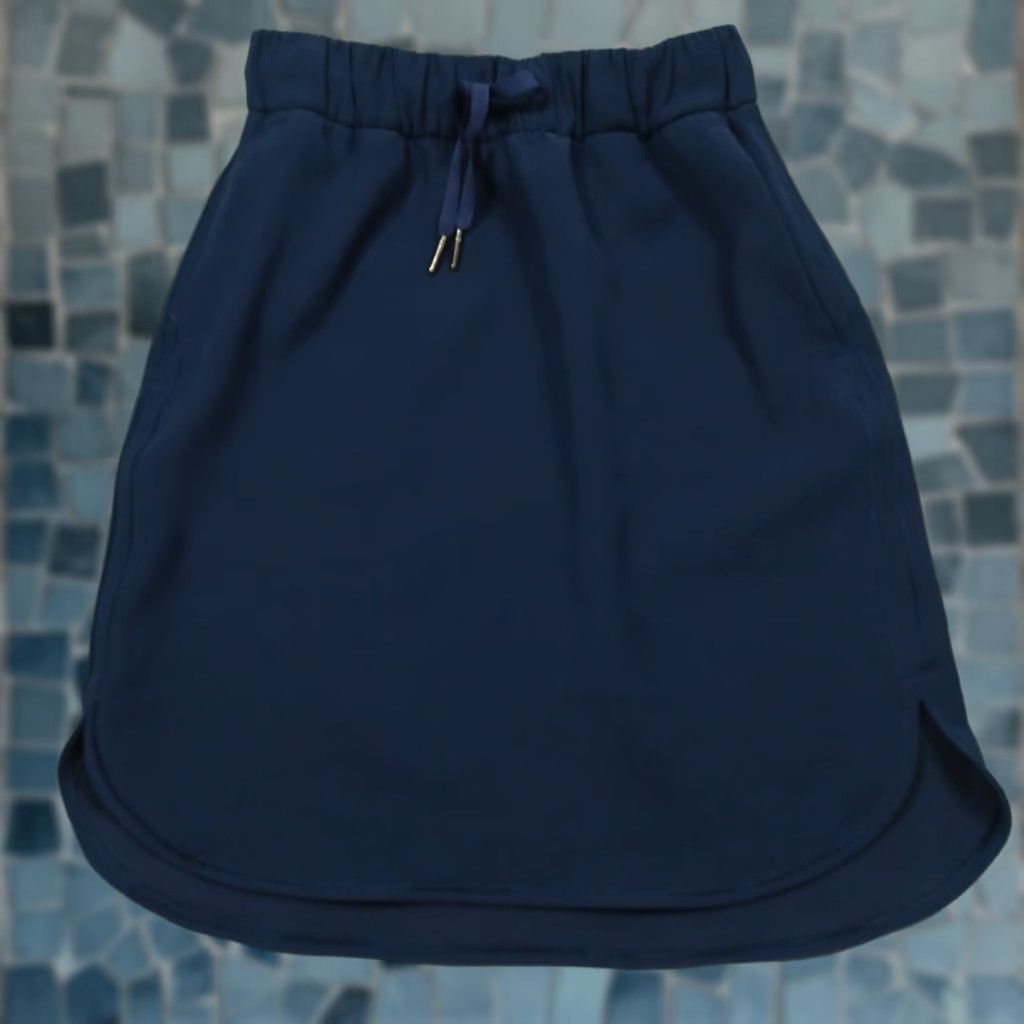 Lululemon Skirt Women 4 Blue Activewear On The Fly Drawstring Preppy