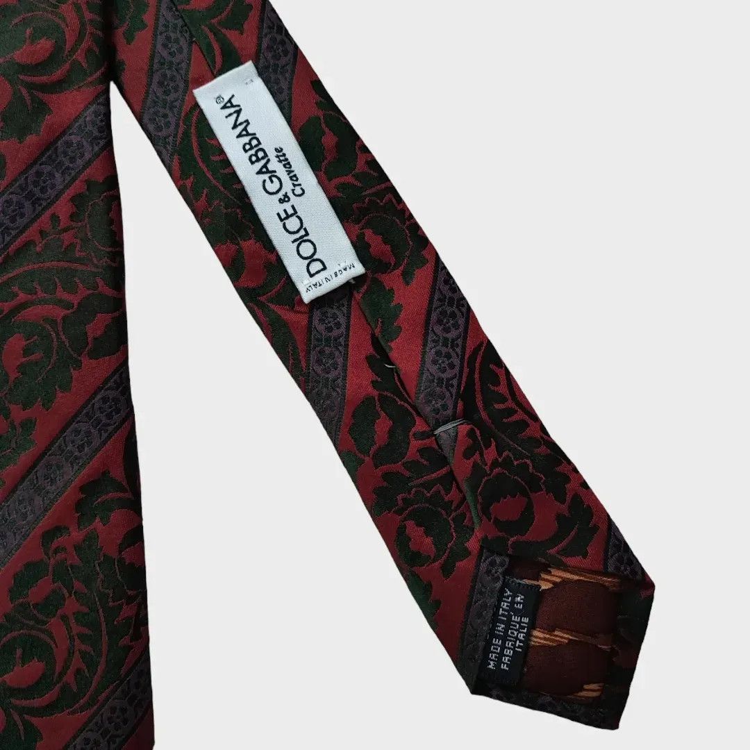 Dolce & Gabbana Dolce & Gabbana Red Brocade Silk Tie – FASHIONELLA Size ONE SIZE - 3 Thumbnail
