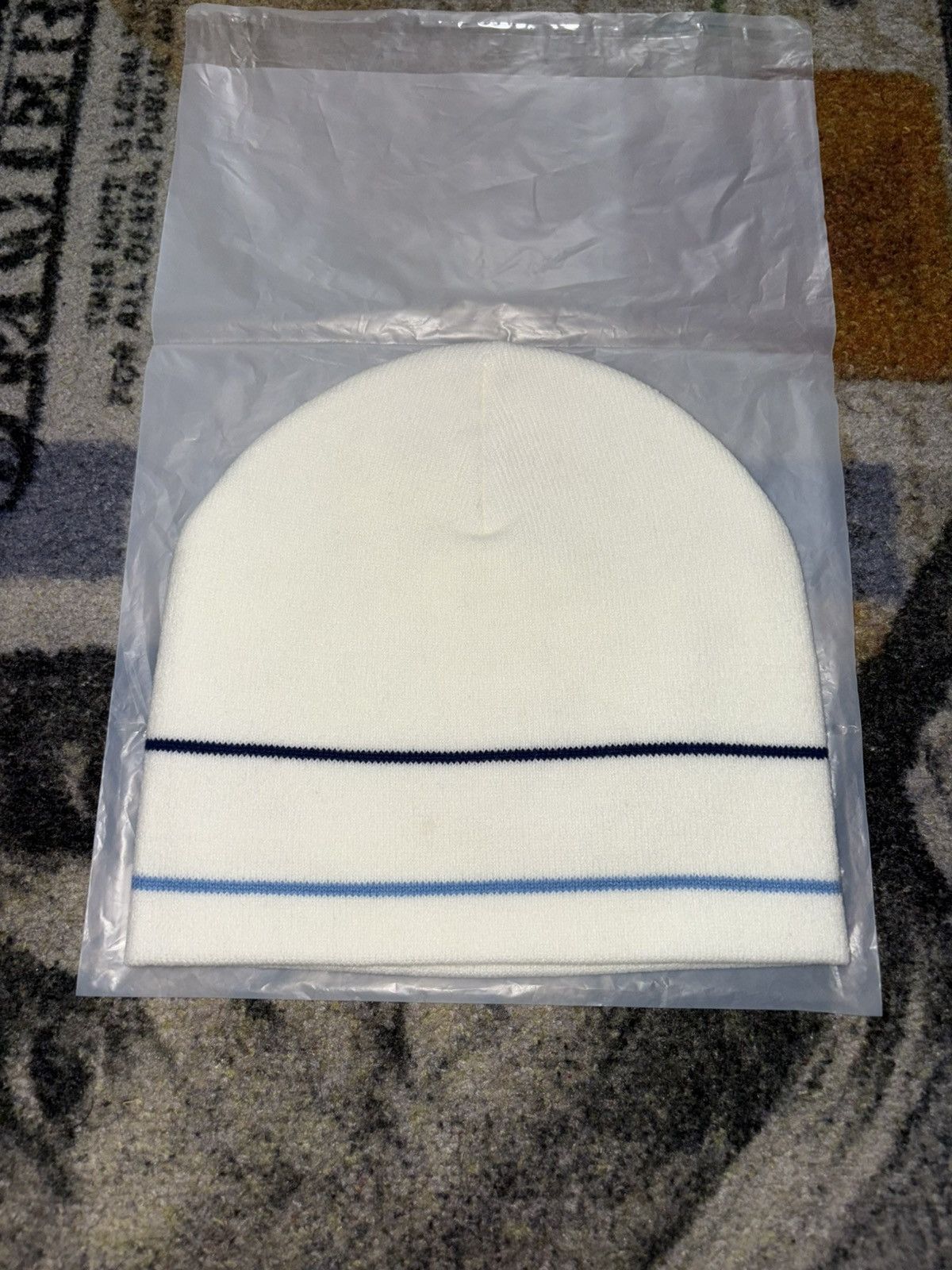 Palace Palace Stripe Nein Cuff Beanie White Size ONE SIZE - 2 Thumbnail