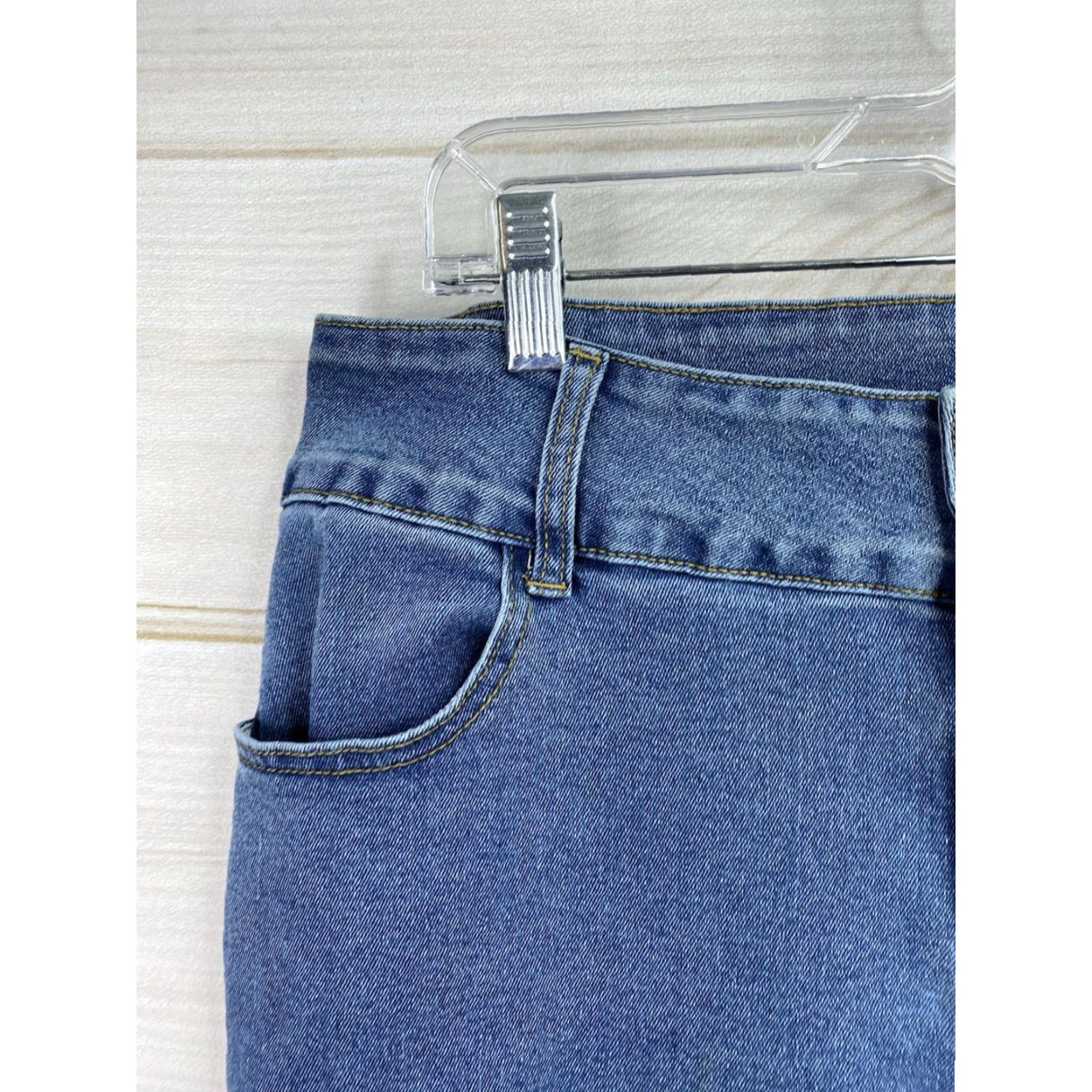 Cider Cider Jeans Womens XL Flare Knee Straps Stretch Denim Grunge Hipster Hippie Y2K Size 26" / US 2 / IT 38 - 3 Thumbnail
