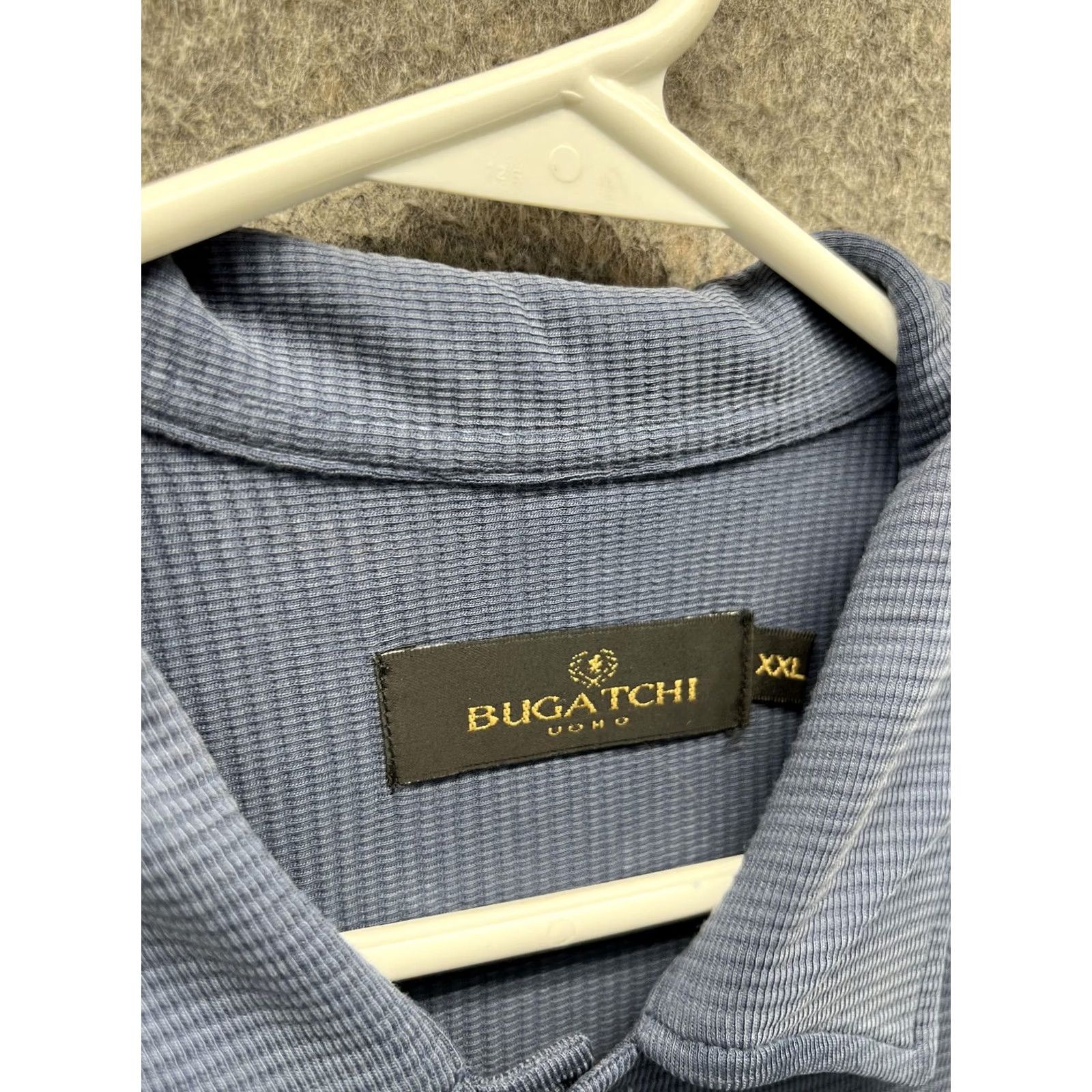 BUGATCHI Bugatchi Shirt Mens 2XL Blue Textured Short Sleeve Button Front Casual Knit Size US XXL / EU 58 / 5 - 5 Thumbnail
