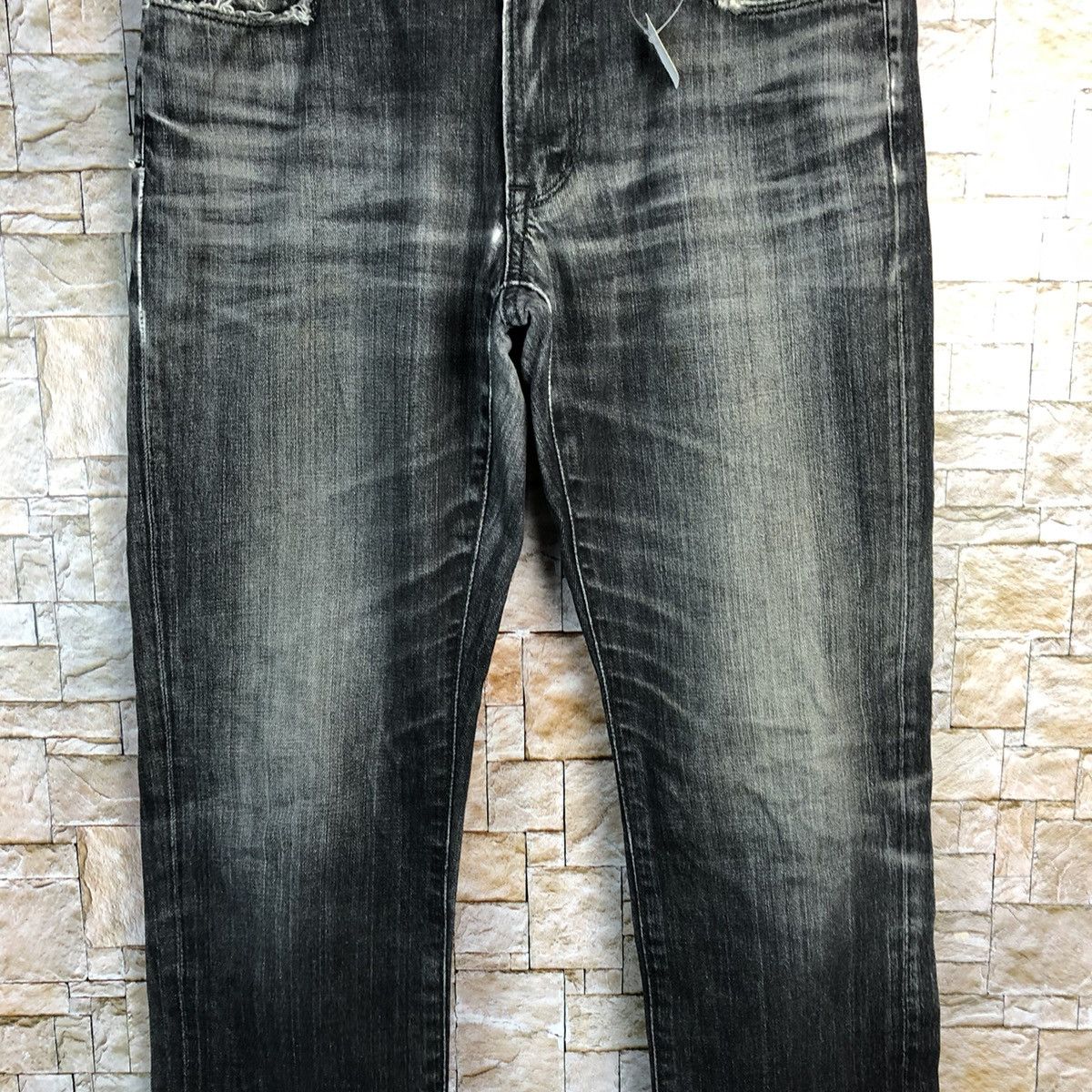 Japanese Brand Uniqlo vintage Jeans faded Black Denim Pants #A131 Size US 32 / EU 48 - 6 Thumbnail