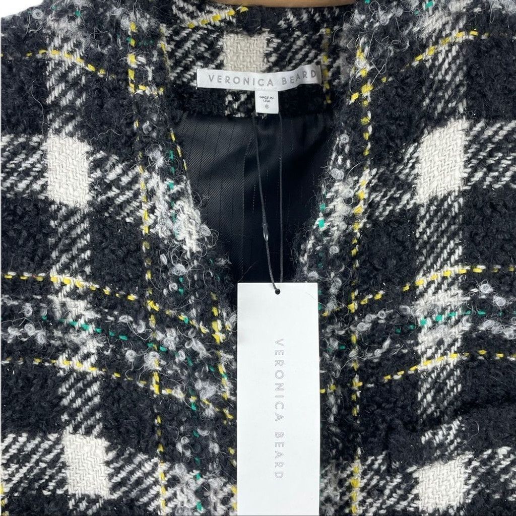 Veronica Beard New Veronica Beard Black Crispin Plaid Wool Coat US 6 Size M / US 6-8 / IT 42-44 - 4 Thumbnail