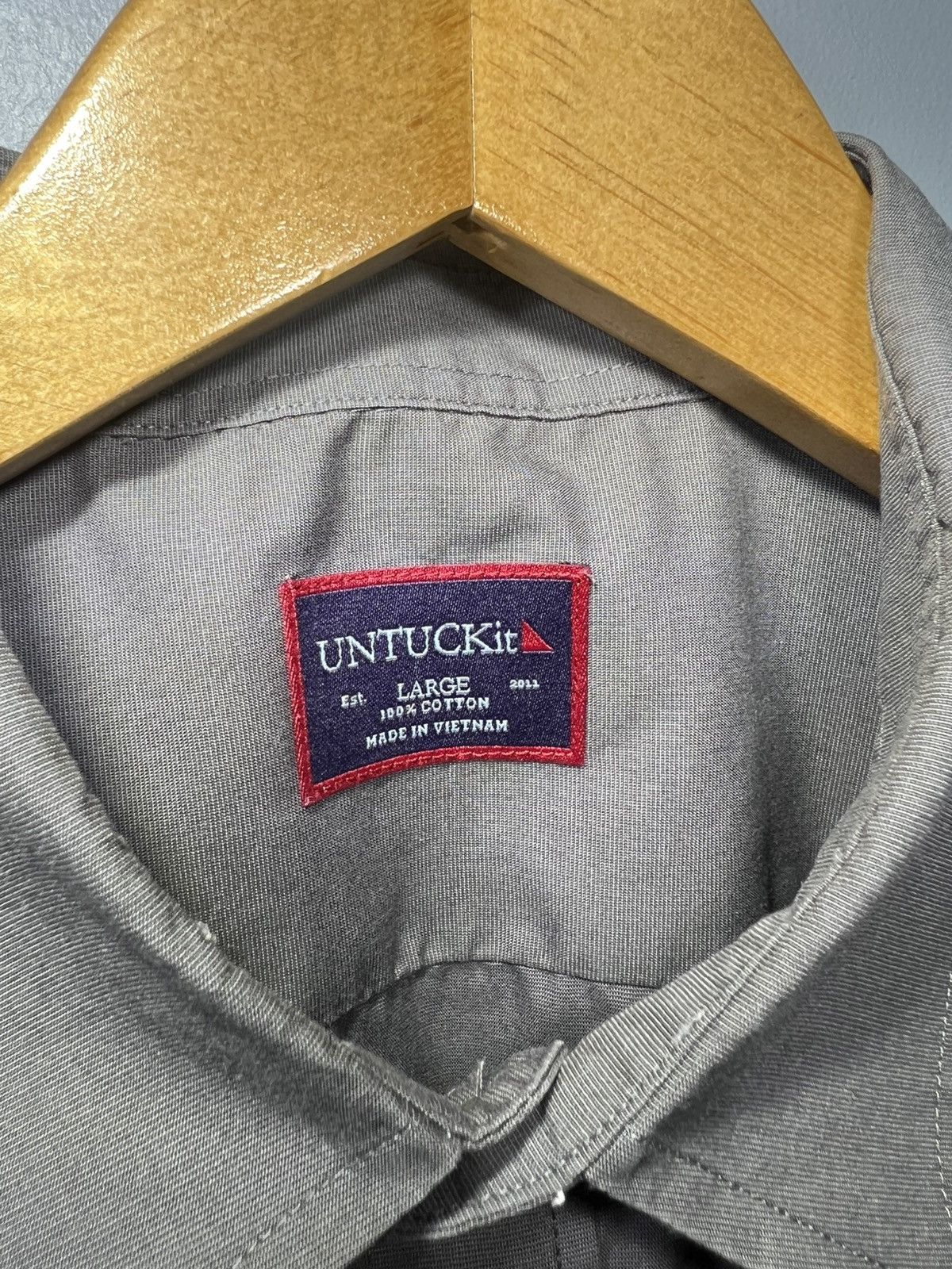 UNTUCKit UNTUCKit Shirt Mens Large Gray Wrinkle Free Button Up Pocket Size US L / EU 52-54 / 3 - 3 Thumbnail