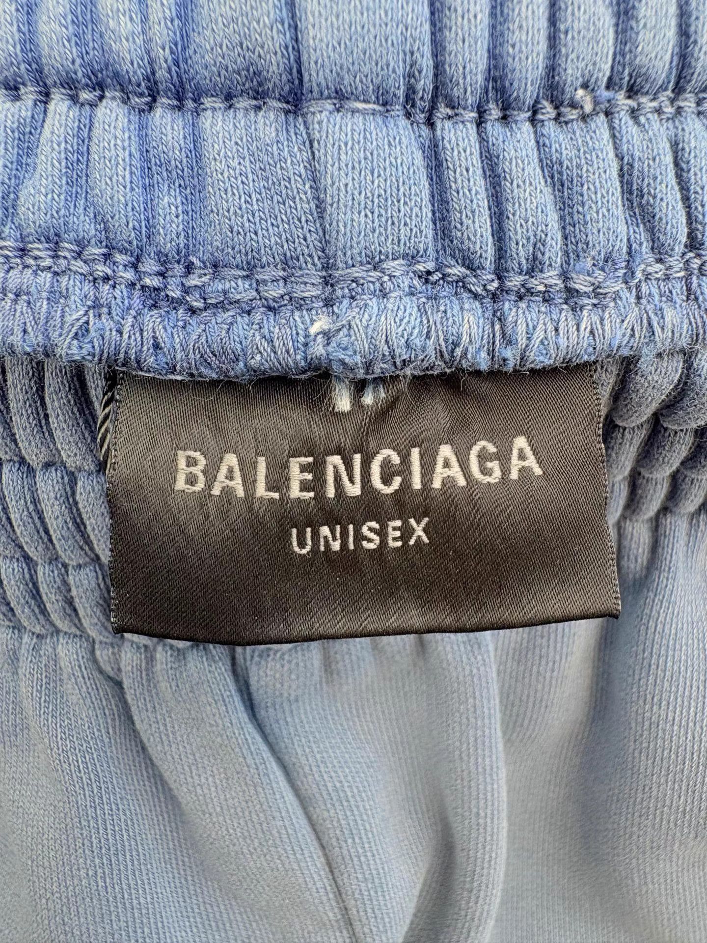 Balenciaga BALENCIAGA Haze Blue Washed Distressed Shorts Size US 31 - 4 Thumbnail