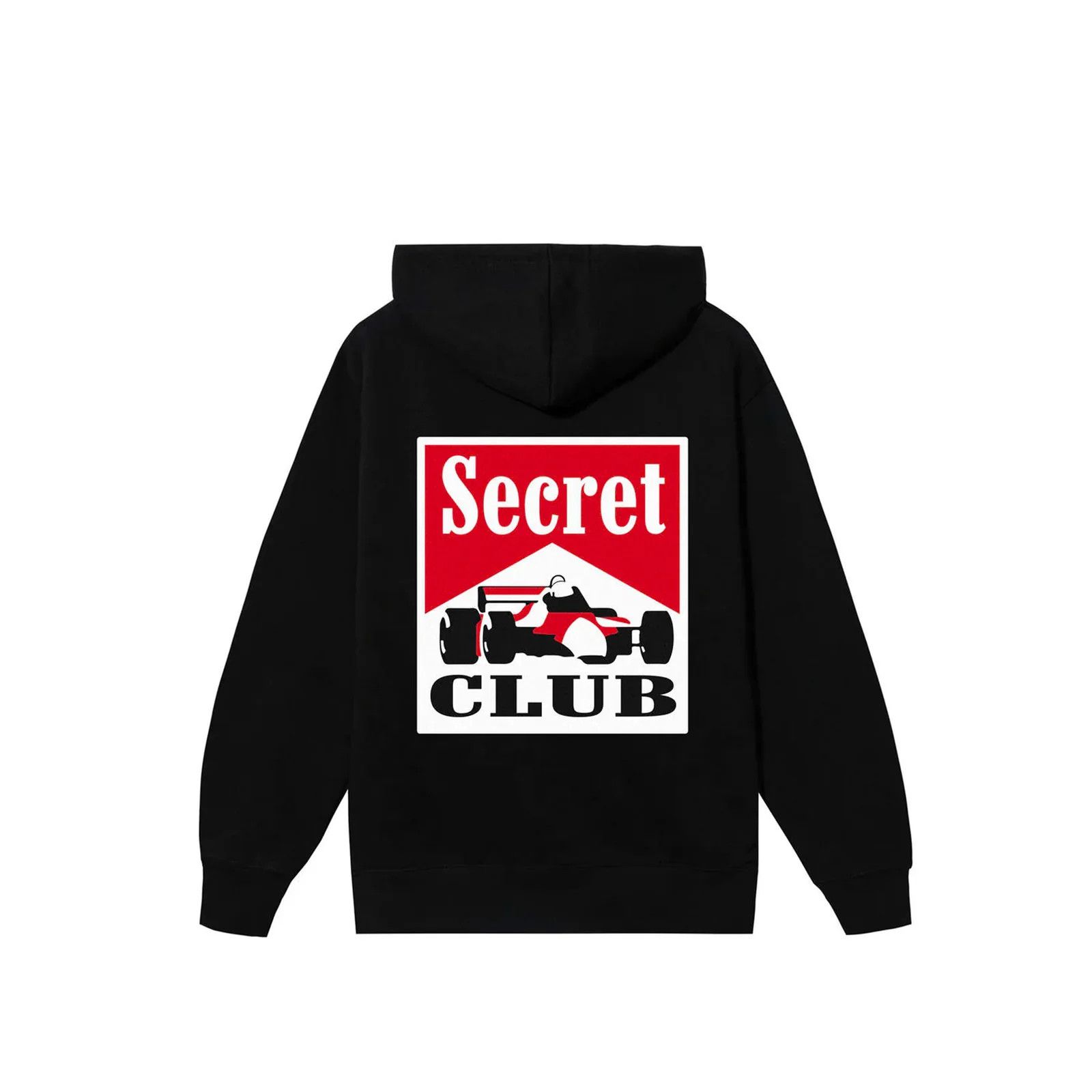 image of Market Secret Club Mens Racing Hoodie in Black (Size XL)