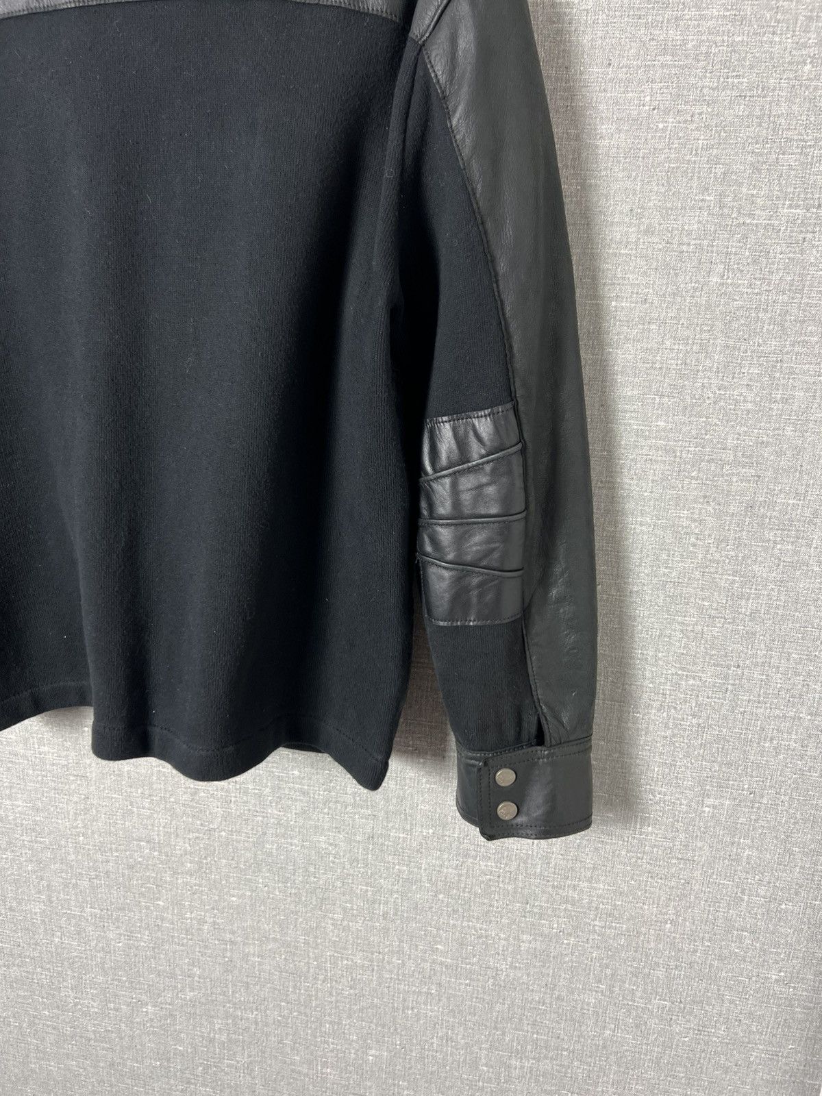 Versace Vintage Versace Sport Big Logo Collared Leather Jacket Biker Size US M / EU 48-50 / 2 - 18 Thumbnail