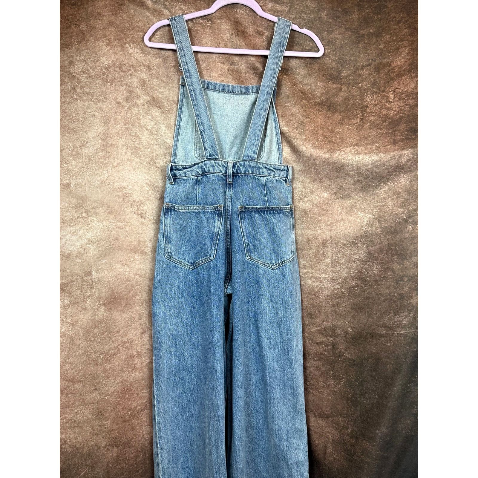 WeWoreWhat Jumper Wide Leg Denim We Wore What Bib Overalls size 26 Size 26" / US 2 / IT 38 - 12 Thumbnail