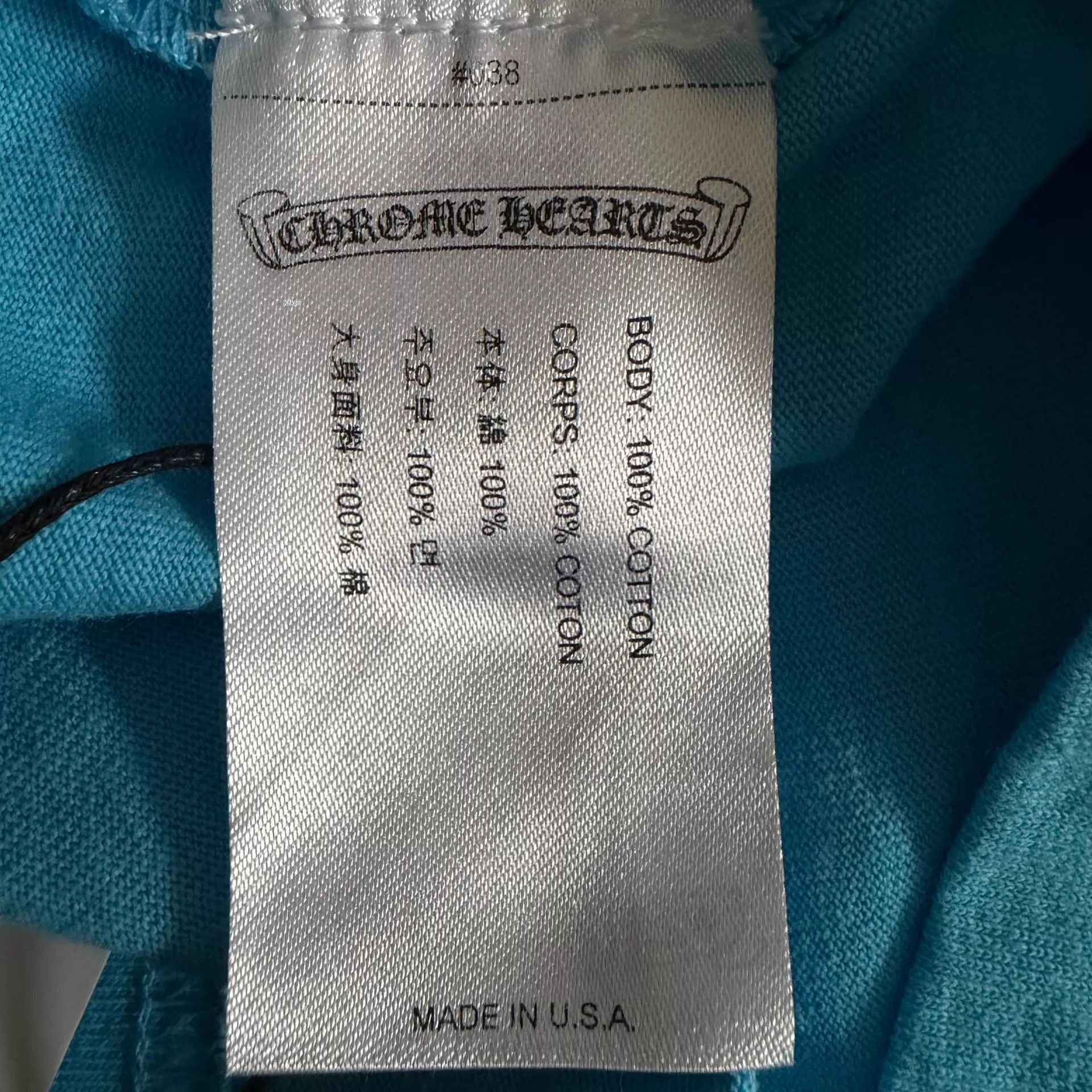 Chrome Hearts Blue Short-Sleeve Graphic T-Shirt with Pocket Size US XL / EU 56 / 4 - 4 Thumbnail