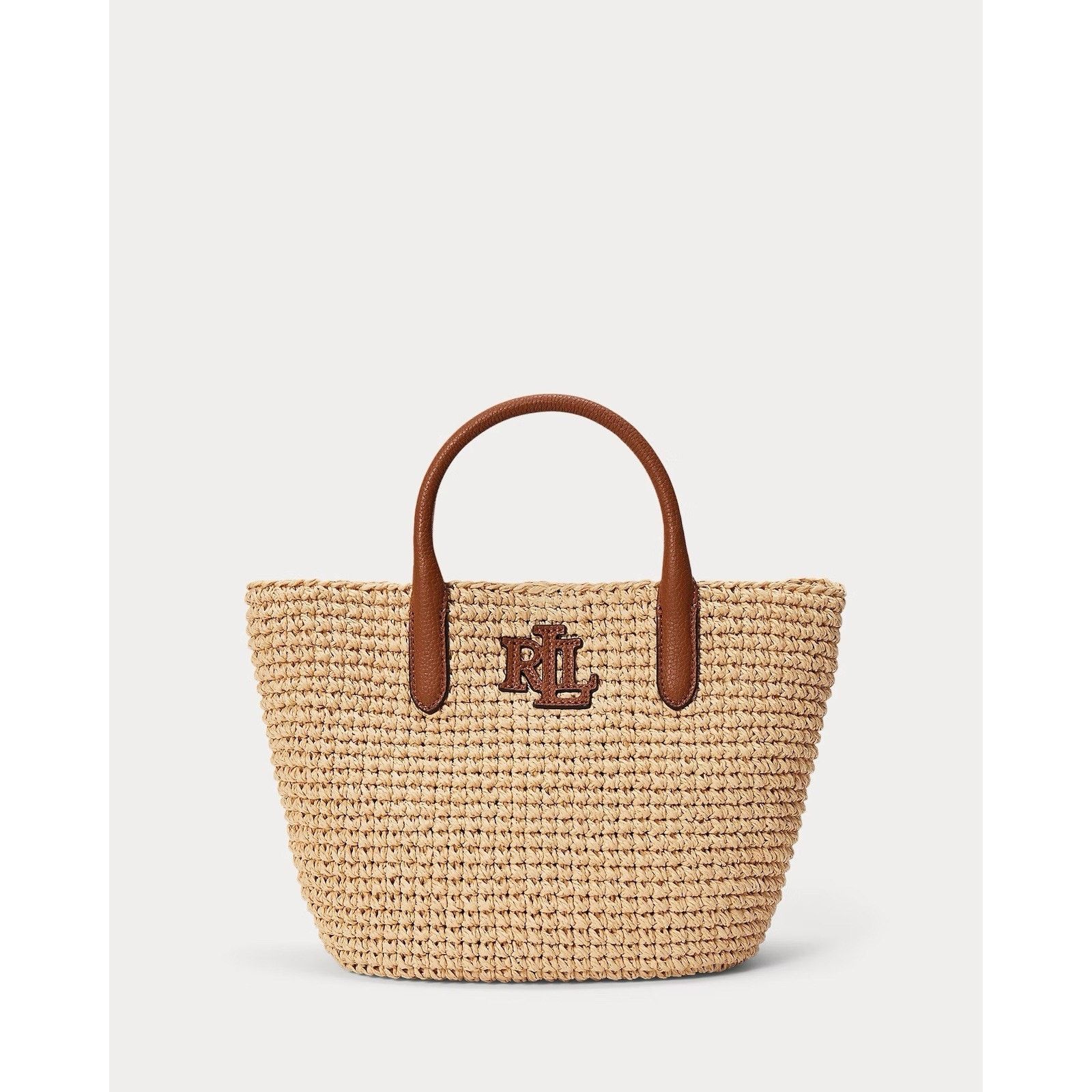 Lauren Ralph Lauren NWT Lauren RALPH LAUREN Small Woven Straw Tote Bag Tan Size ONE SIZE - 8 Thumbnail